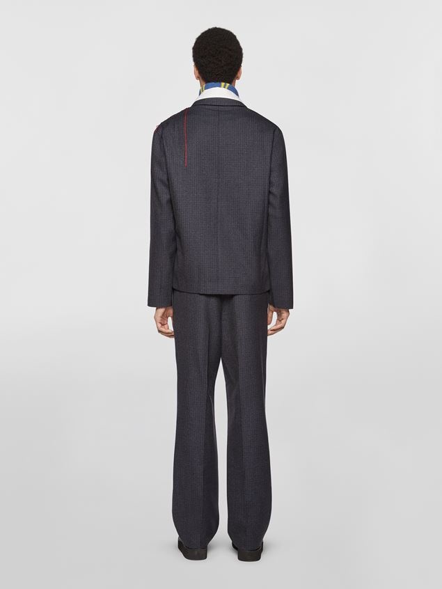 SINGLE-BREASTED WOOL JACKET WITH HOUNDSTOOTH CHECK PATTERN - 3