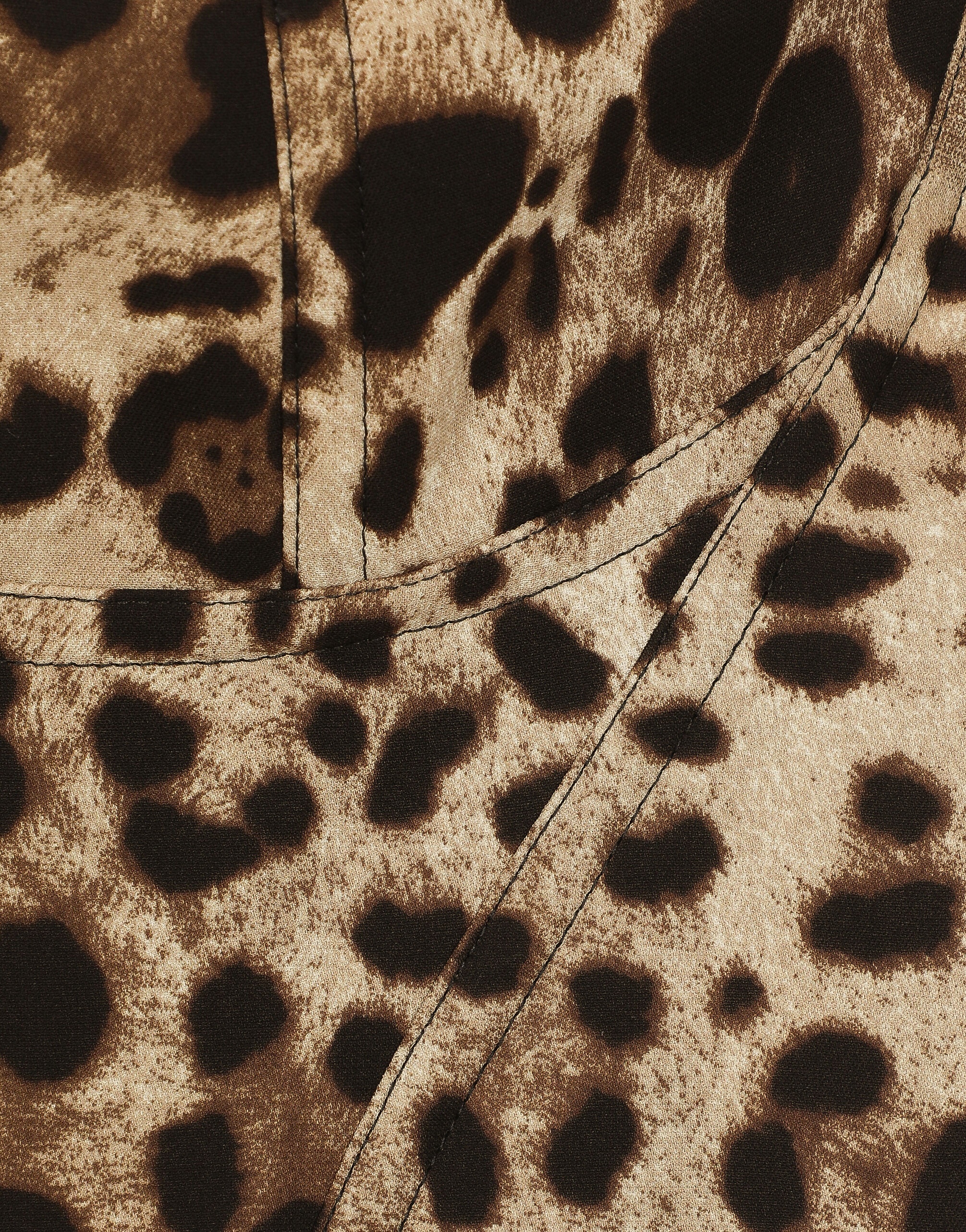 Leopard-print charmeuse bustier top - 5