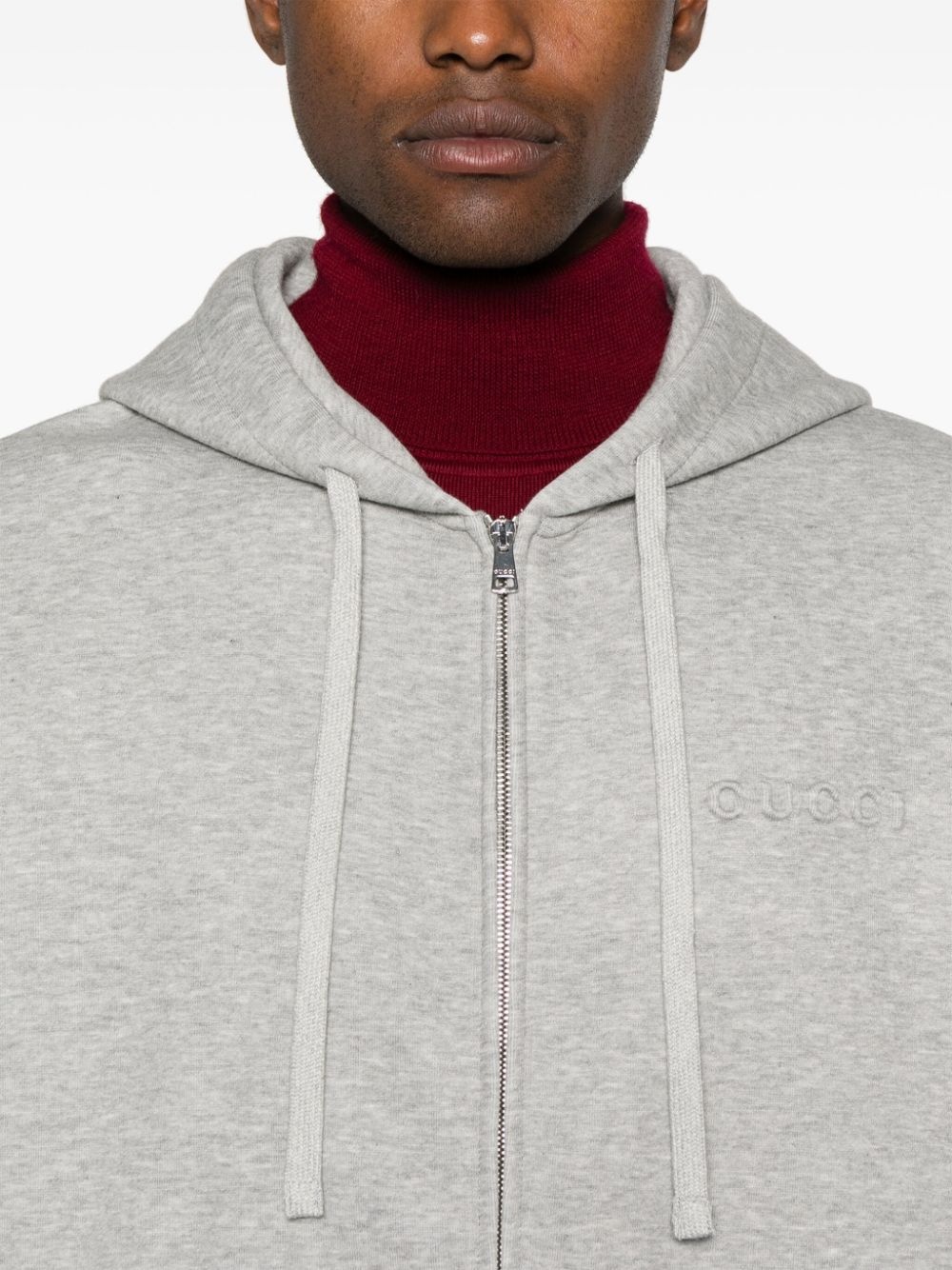 logo-embossed hoodie - 5