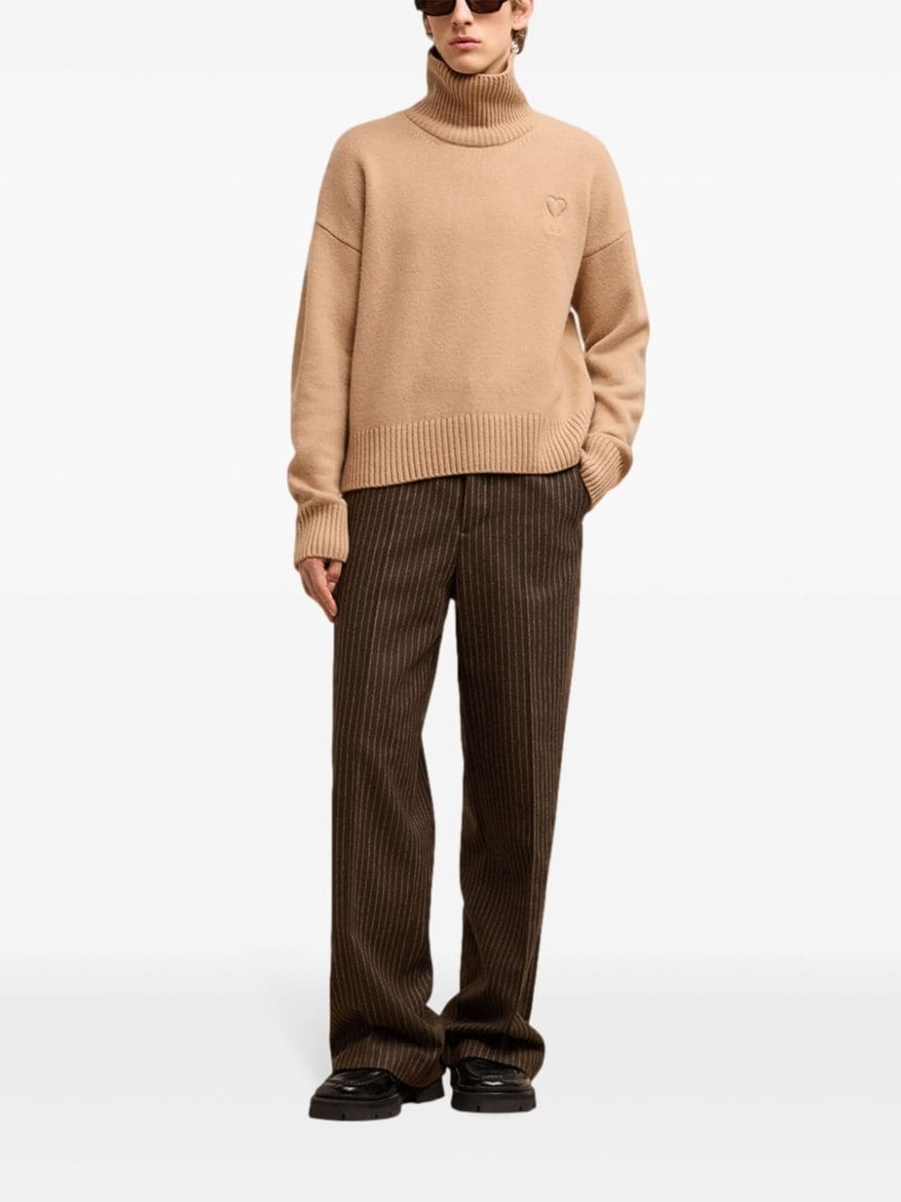 embossed Ami de Coeur roll-neck jumper - 3