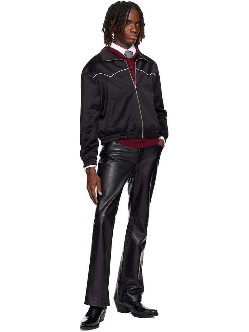 ERNEST W. BAKER Black Flare Leather Pants outlook