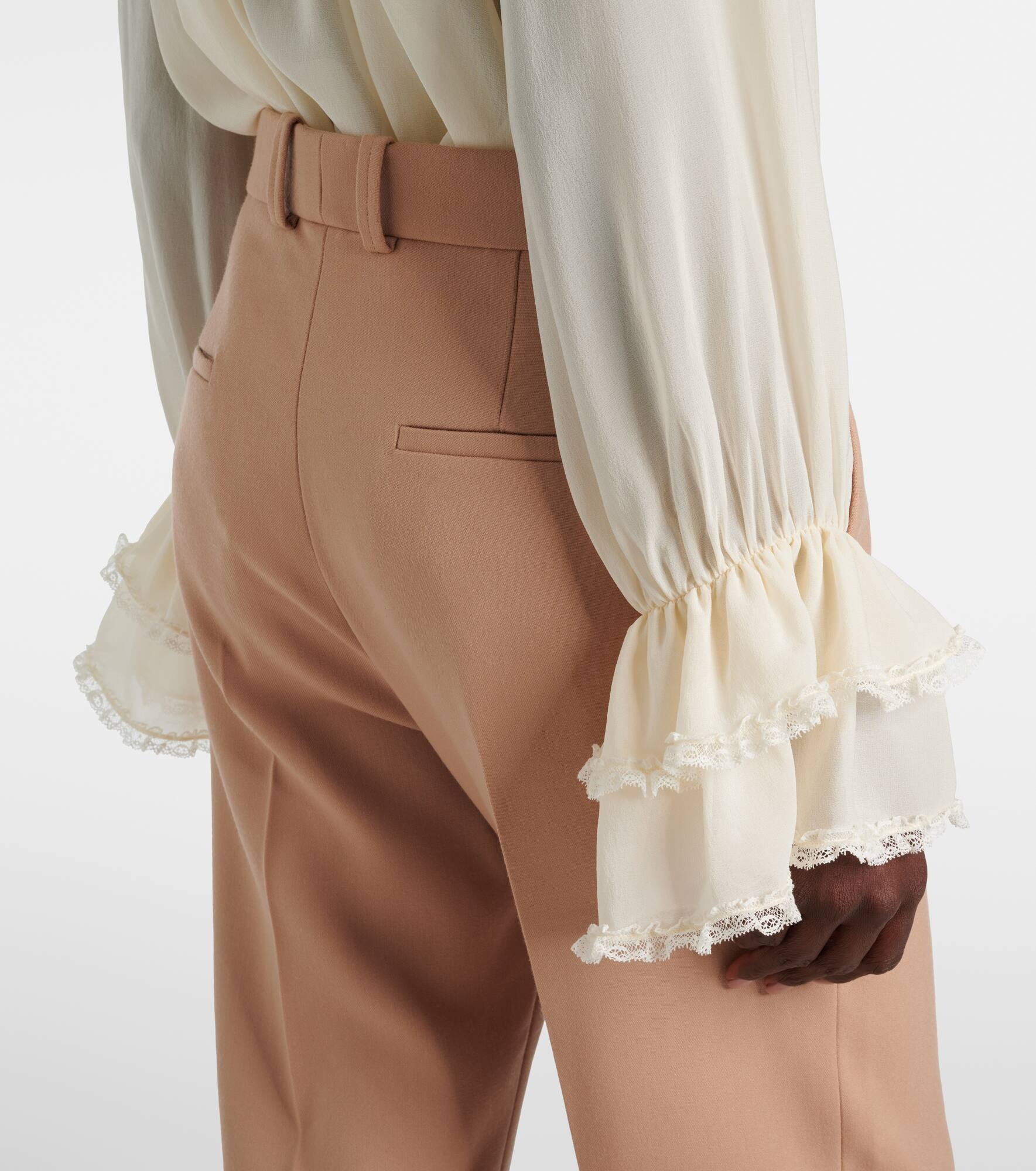 High-rise wool straight pants - 5