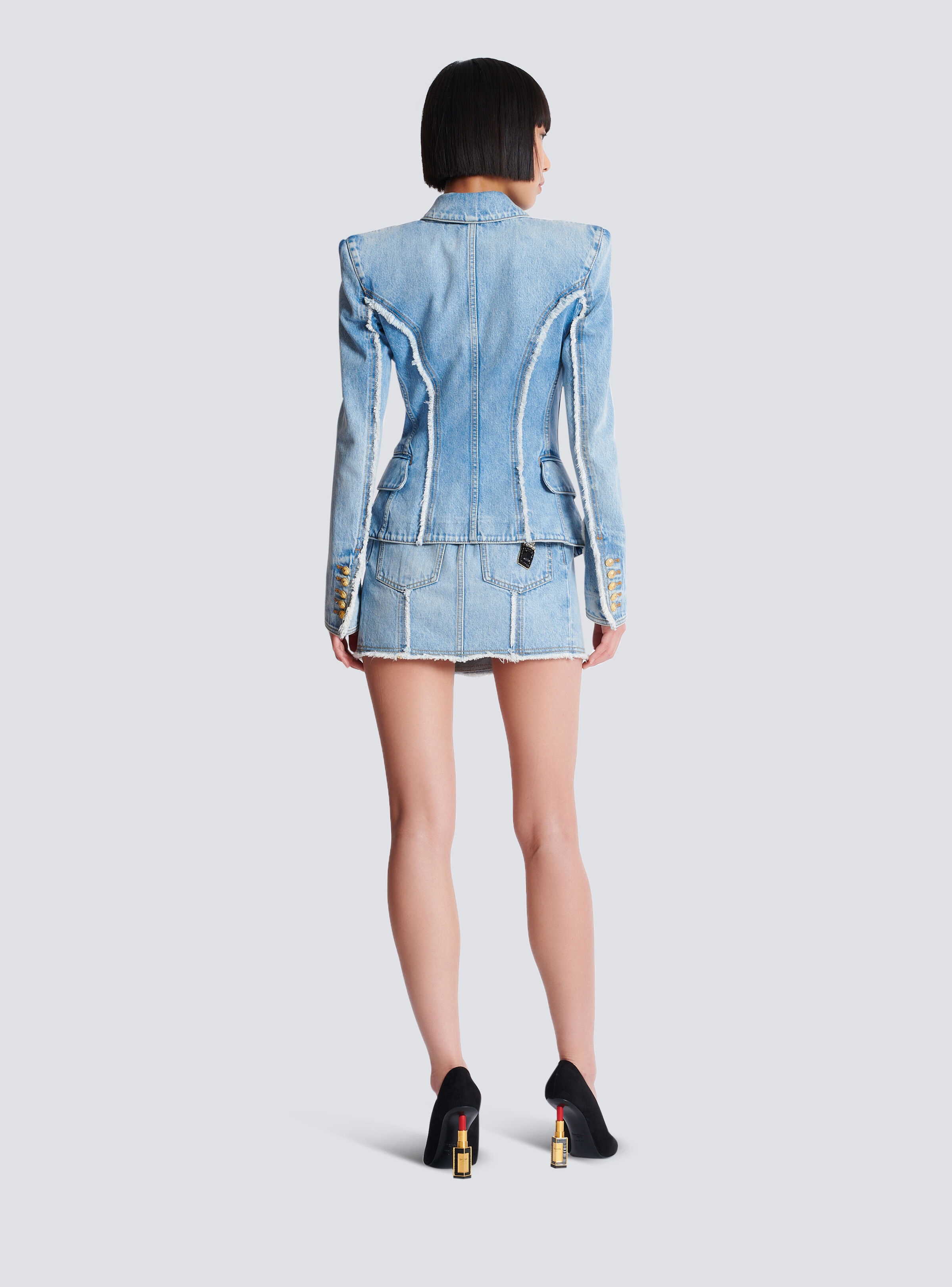 6-button tailored denim jacket - 4