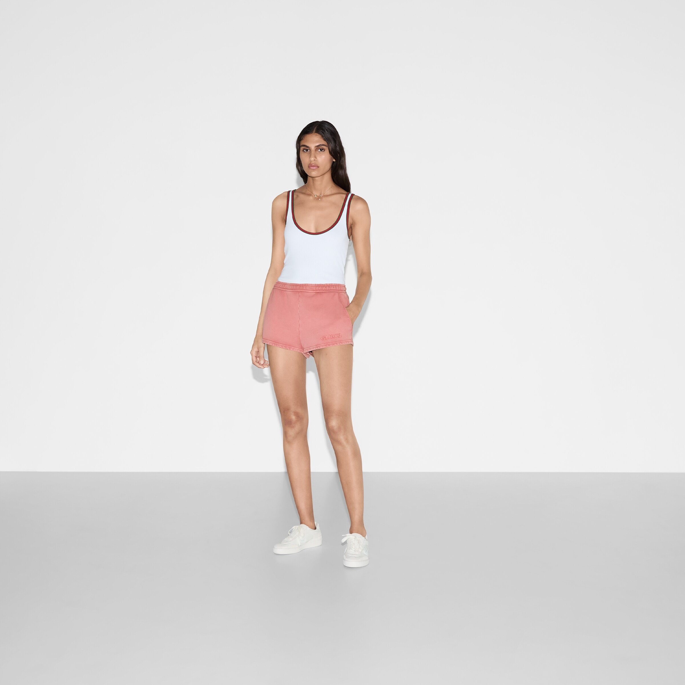 Embroidered cotton jersey shorts - 2