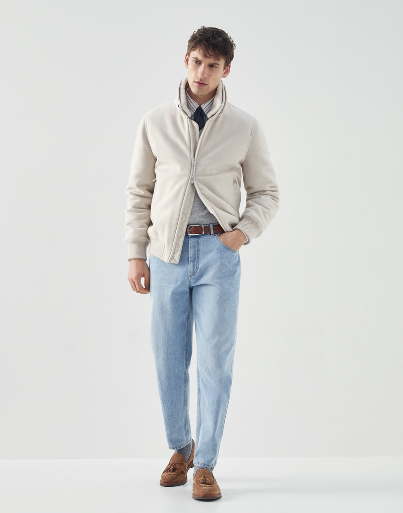 Lightweight water-resistant cashmere aviator jacket with Thermore® padding and detachable shearling 5