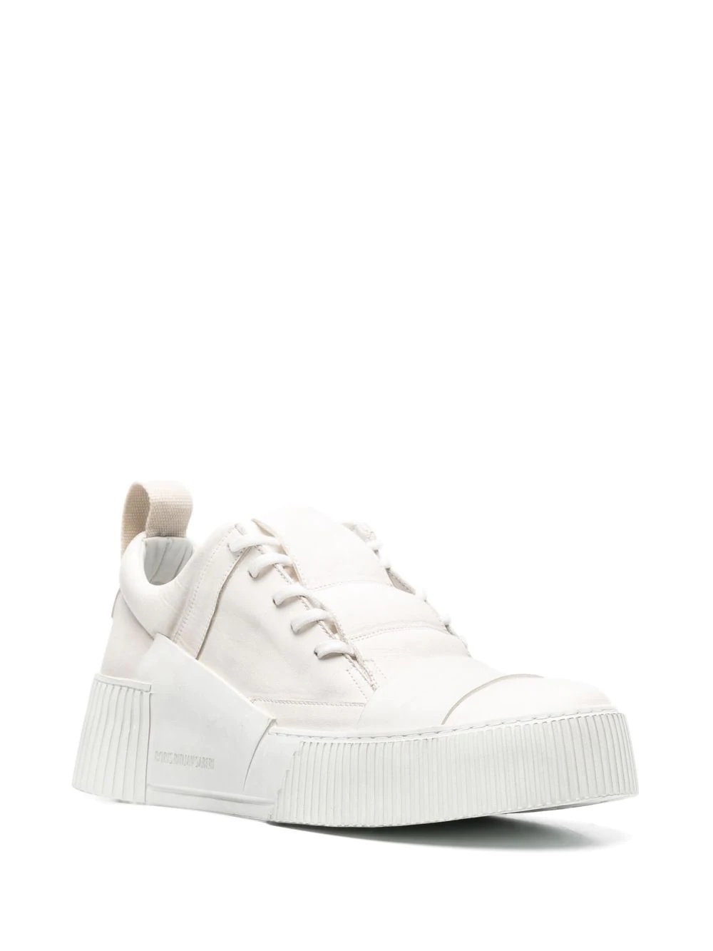 panelled leather sneakers - 2