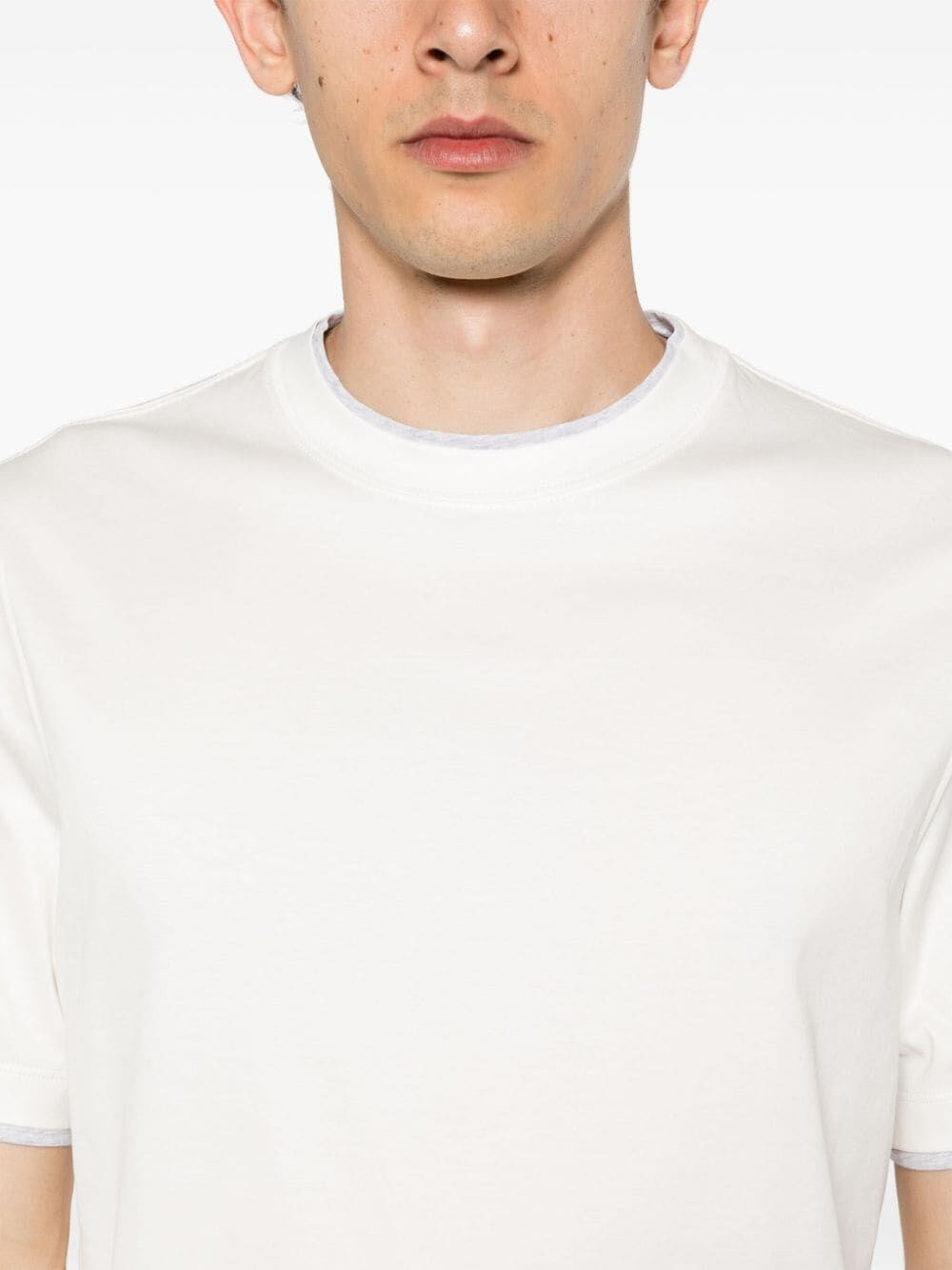 Crew-Neck T-Shirt With Faux-Layering - 3
