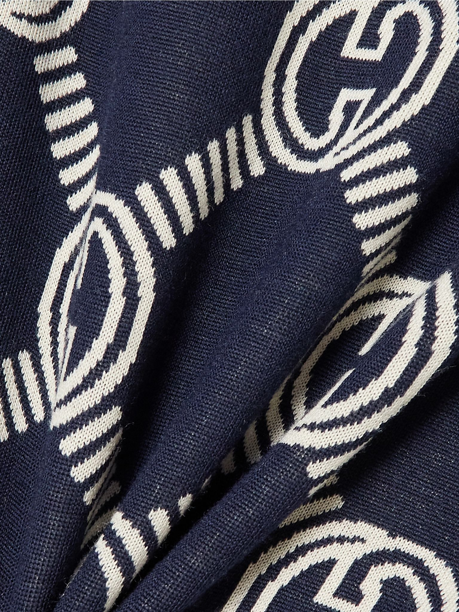 Reversible jacquard-knit wool-blend cardigan Blue - 5