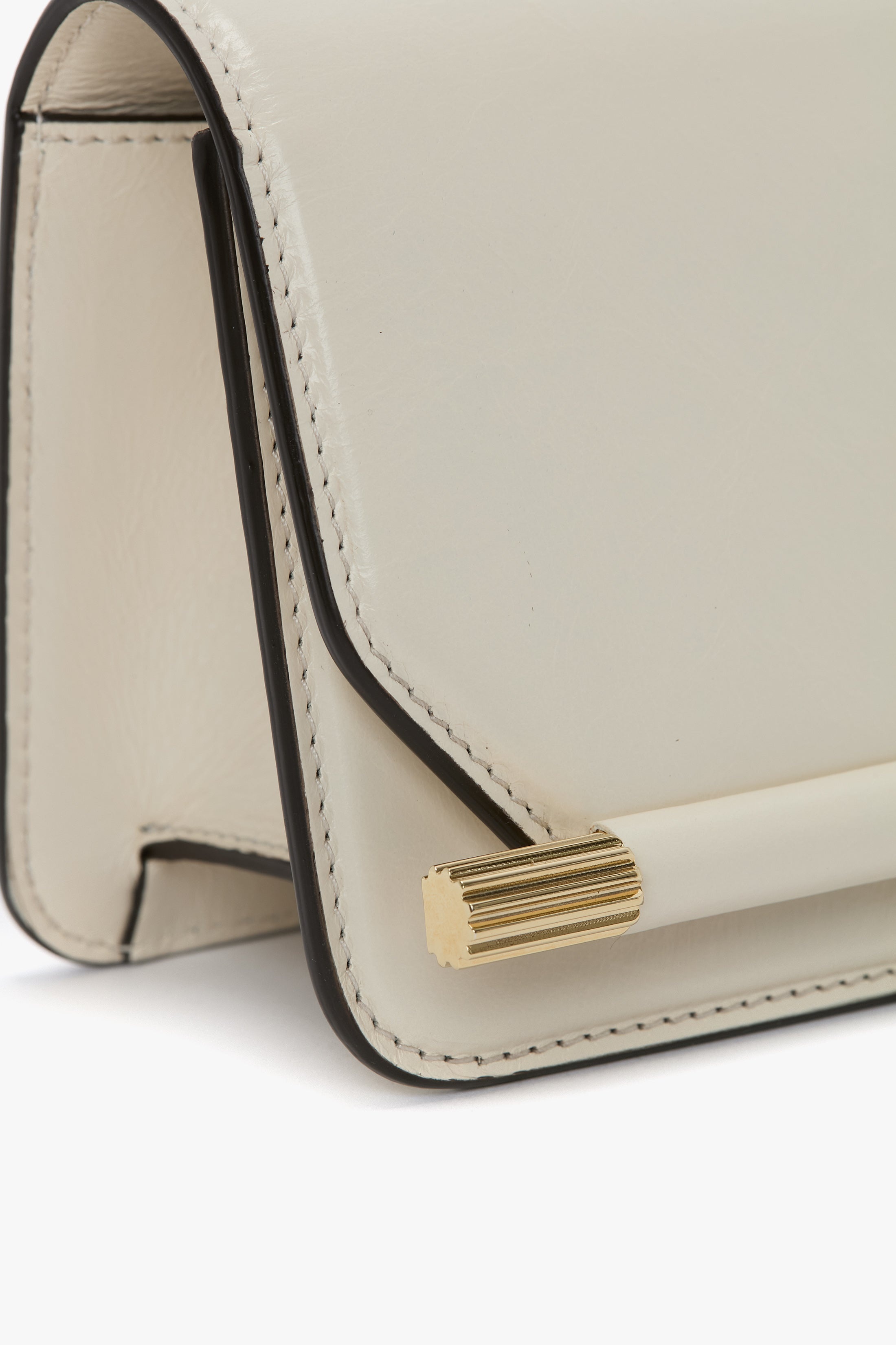 202 Clutch Bag In Ivory Distressed Leather - 4