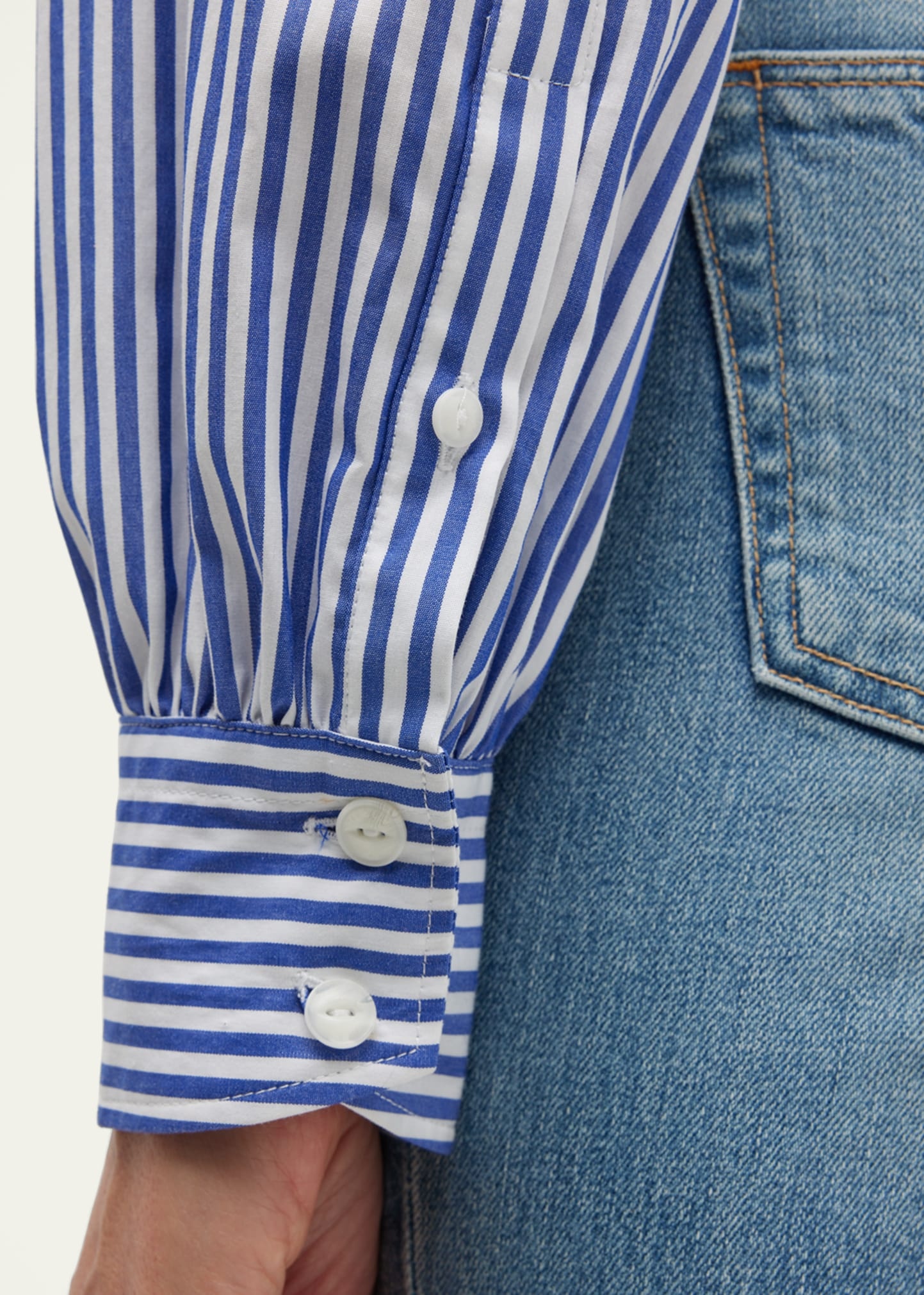 Maxine Striped Button-Front Shirt - 7