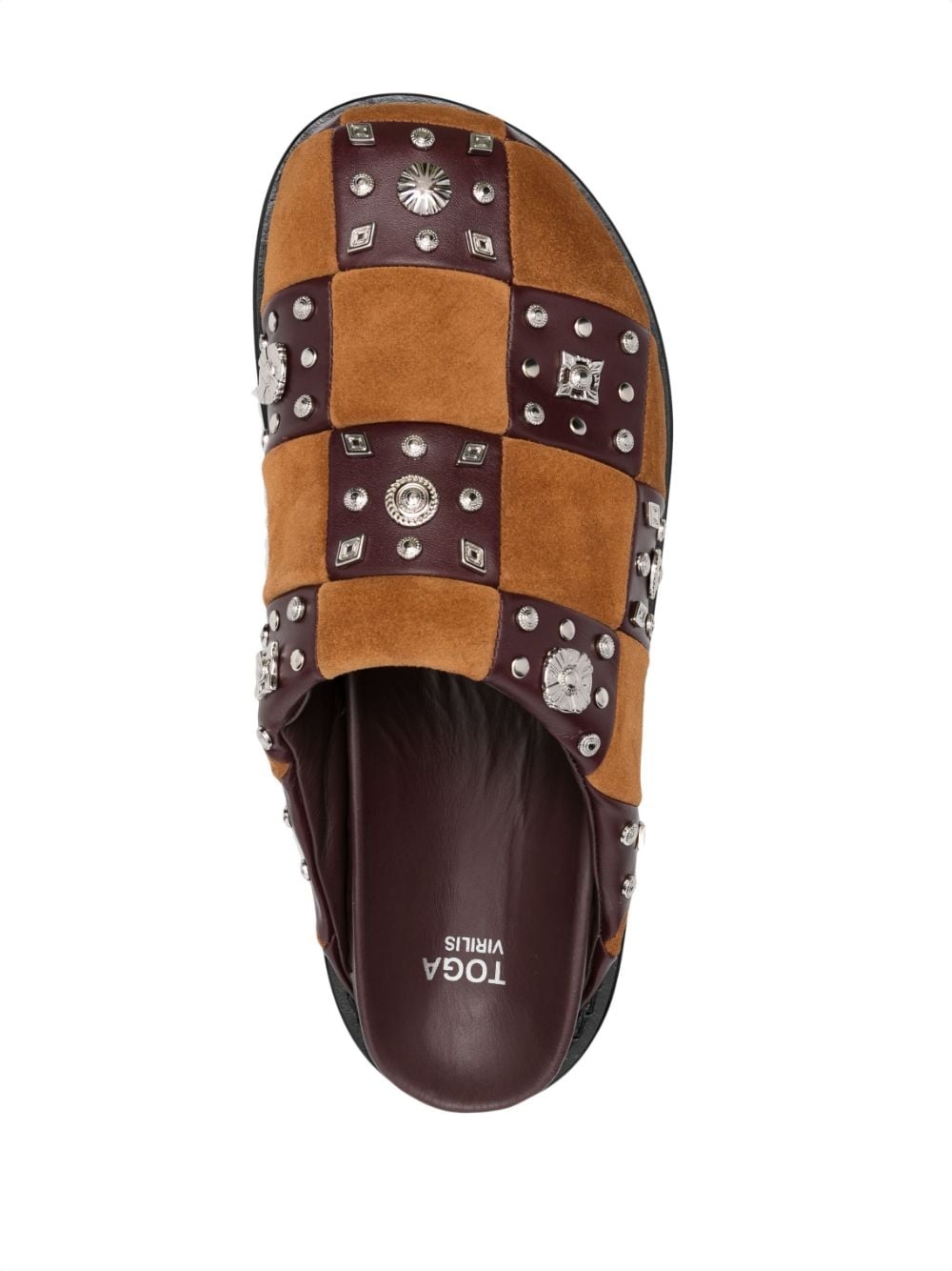 stud-embellished leather slippers - 4