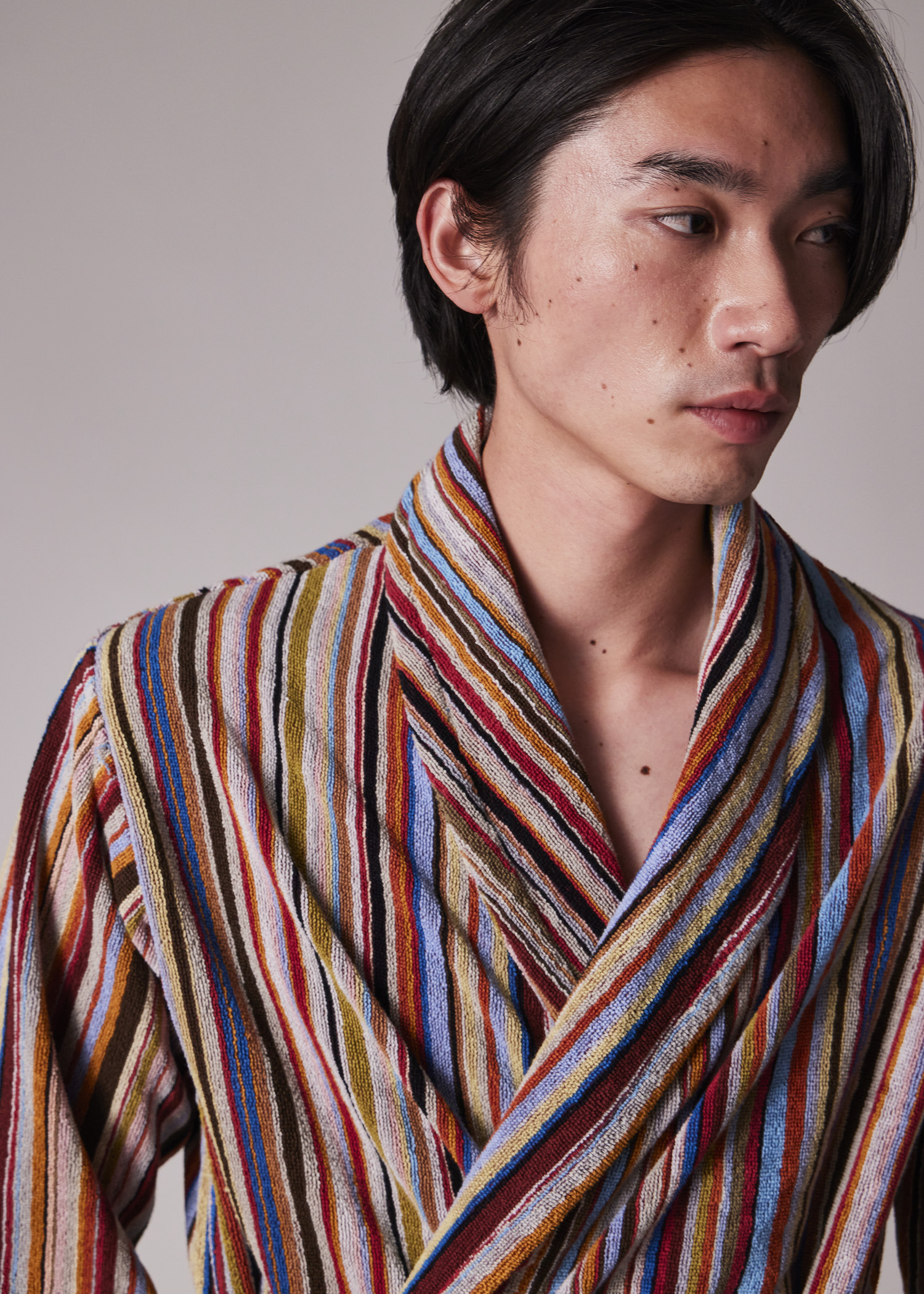 'Signature Stripe' Cotton Dressing Gown - 4