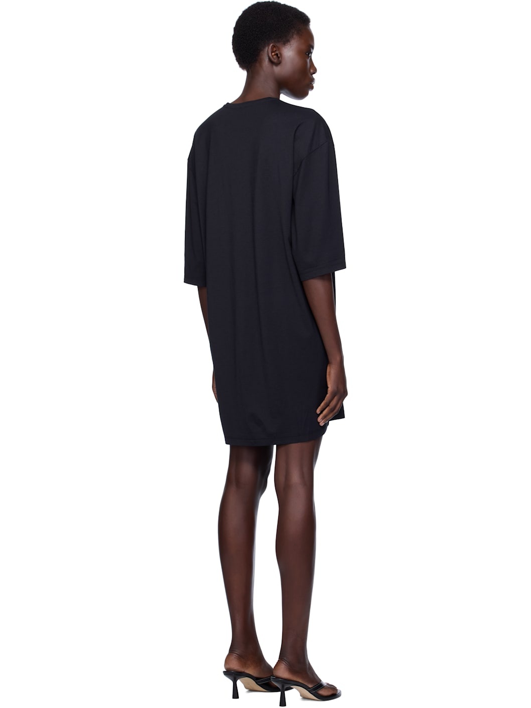 Black Relaxed Tee Minidress - 3
