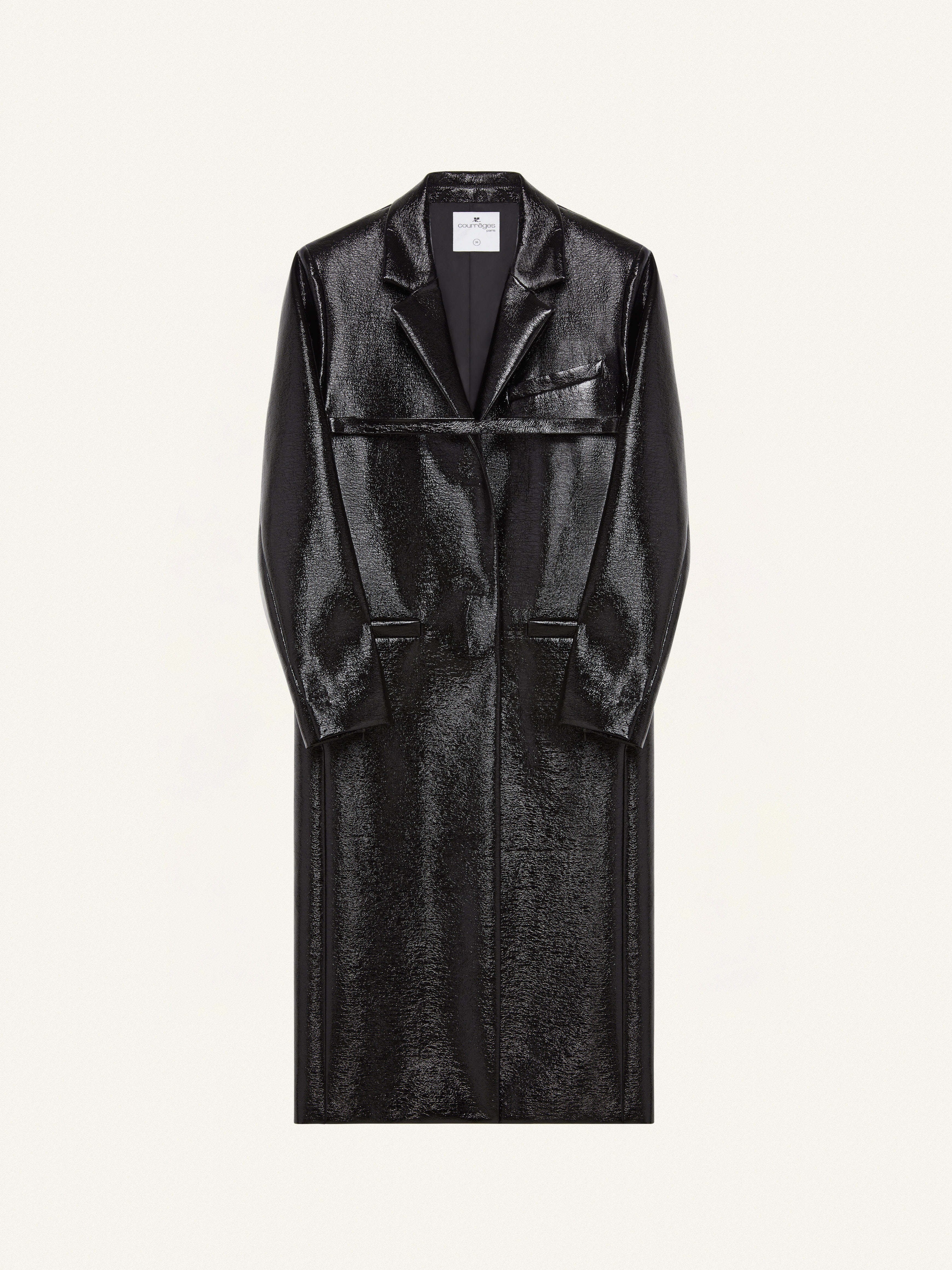 STRAP VINYL TAILORED COAT - 1
