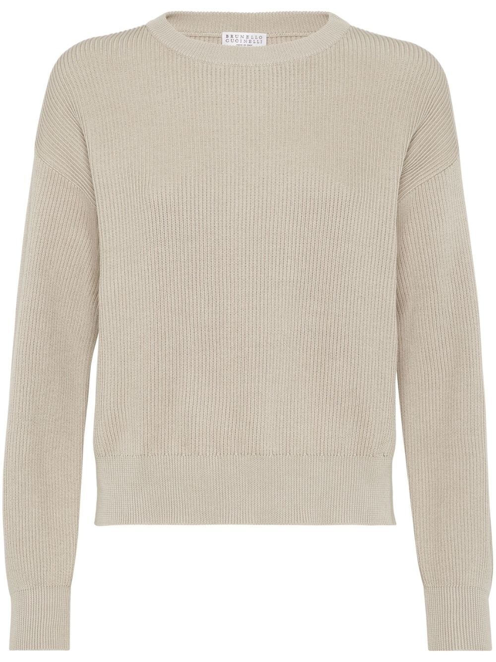 ribbed-knit cotton jumper - 1