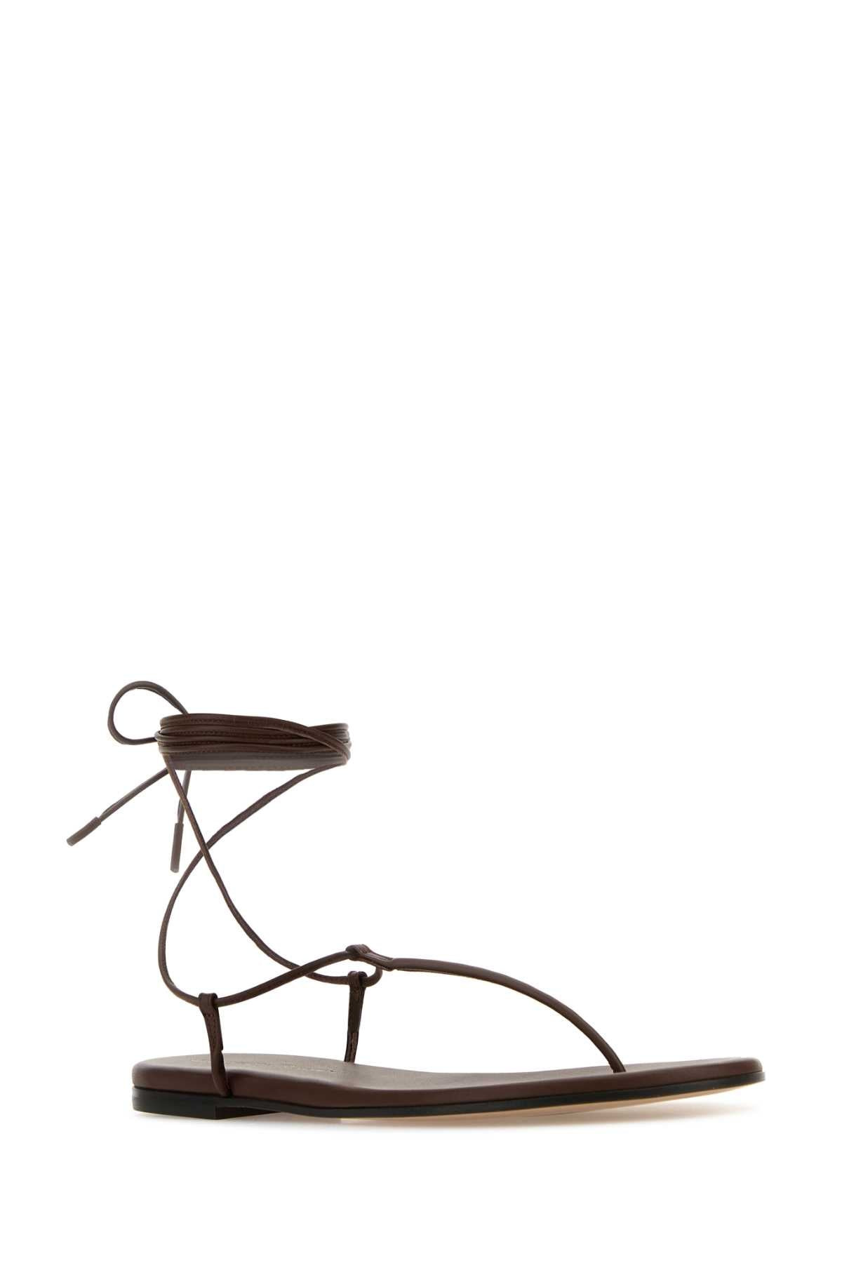 Gianvito Rossi Women Brown Nappa Leather Gwyneth Thong Sandals - 2