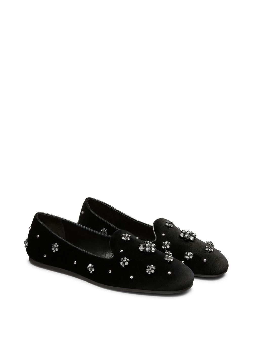 Poppy crystal-embellished loafers - 2