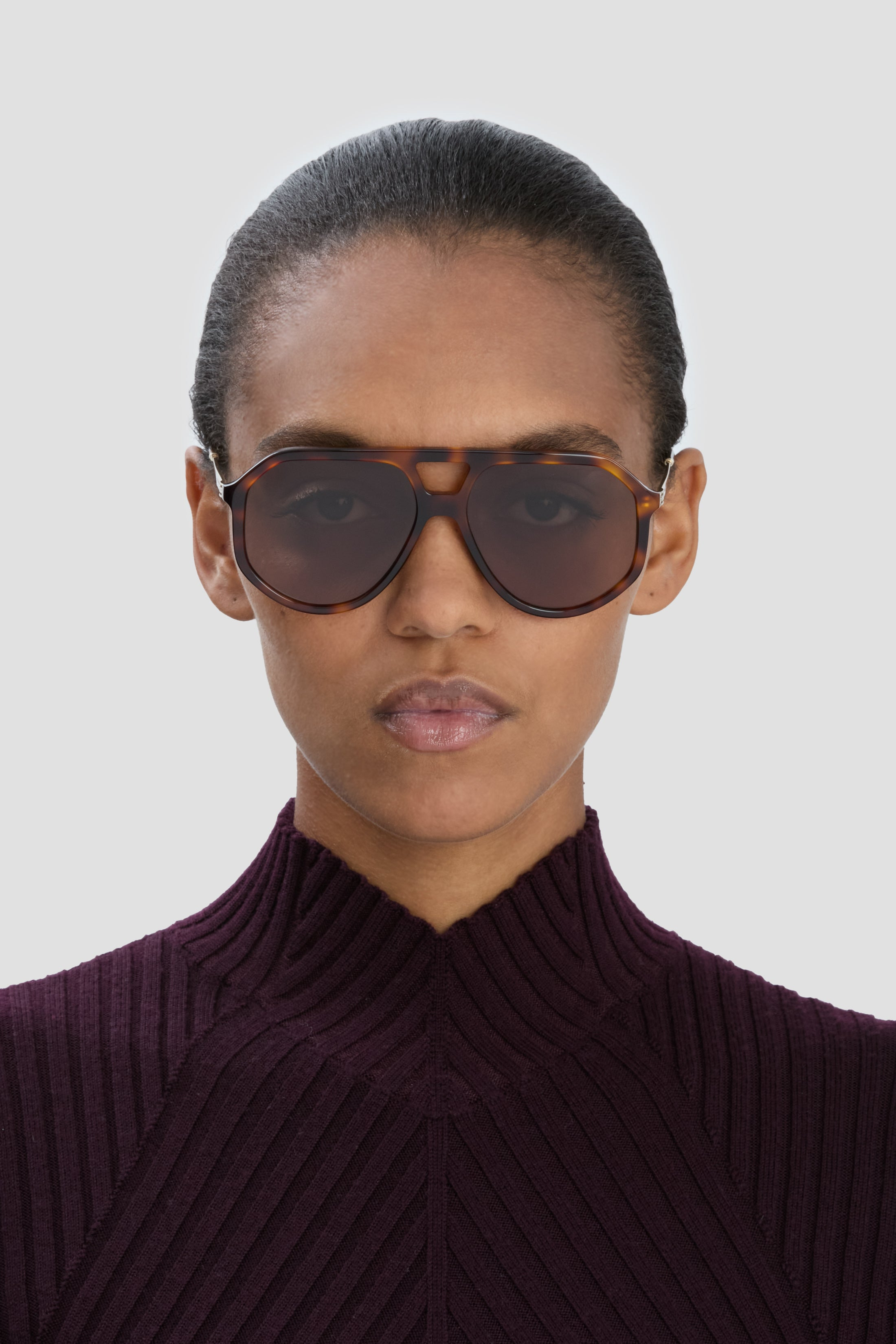 Acetate Aviator Sunglasses in Tortoise - 2