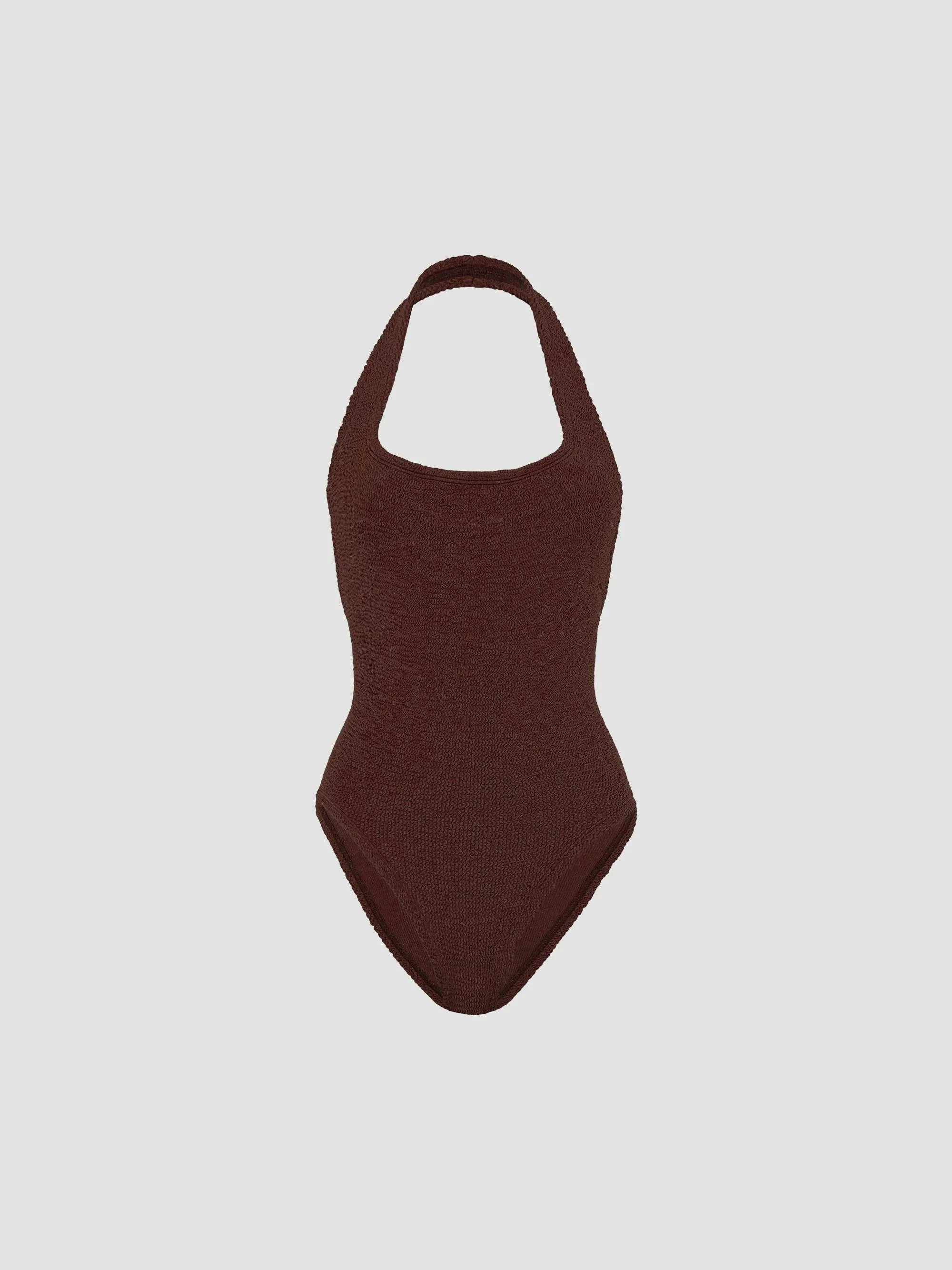 Women's Sandy Open-Back One-Piece Swimsuit - Metallic Chocolate - 1