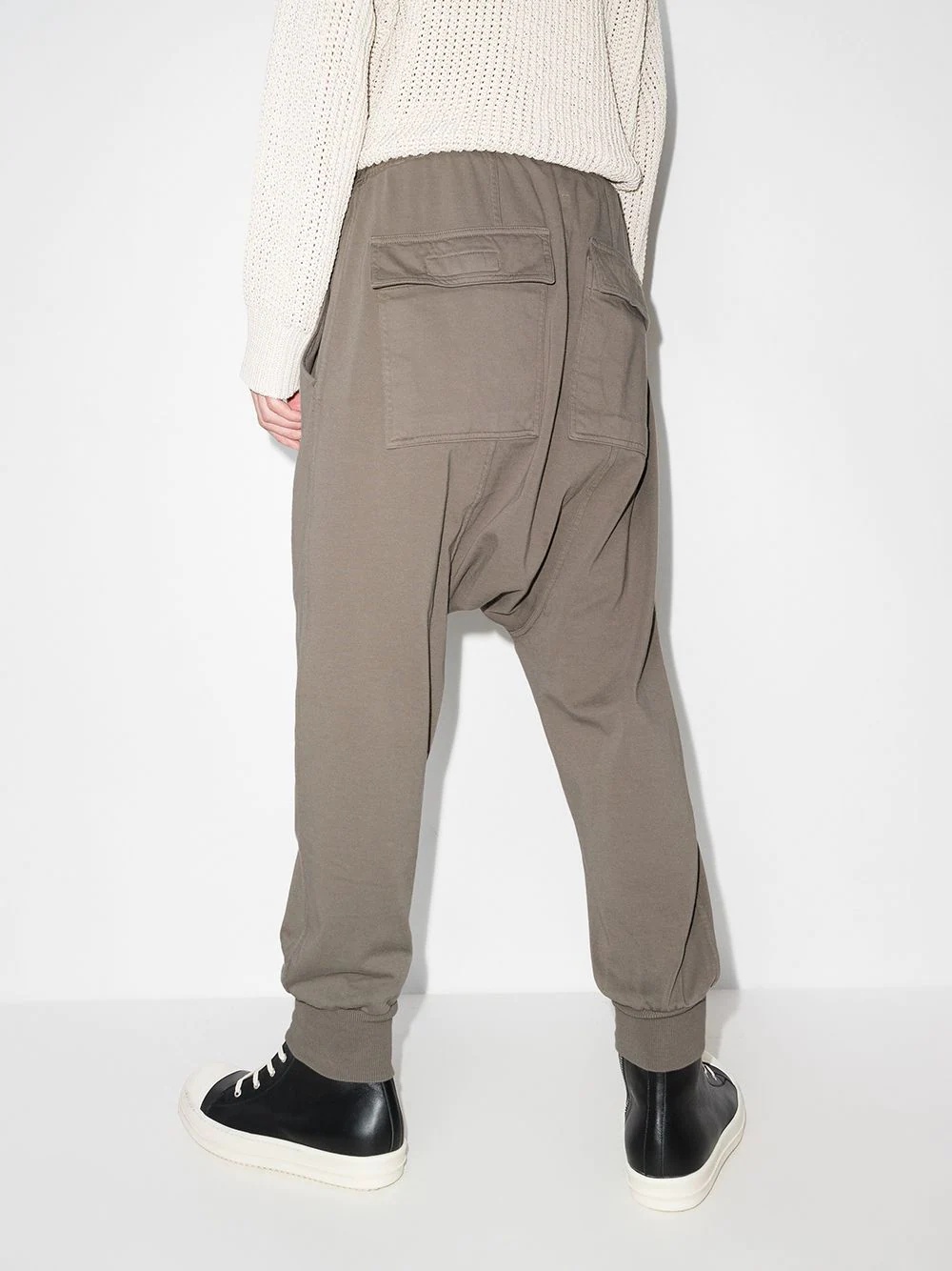 tapered drop-crotch trousers - 3