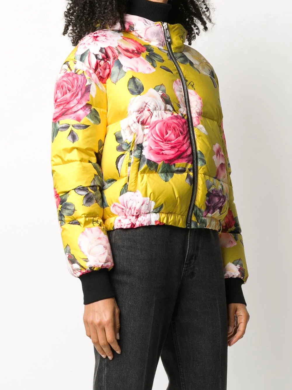 floral-print hooded puffer jacket - 3