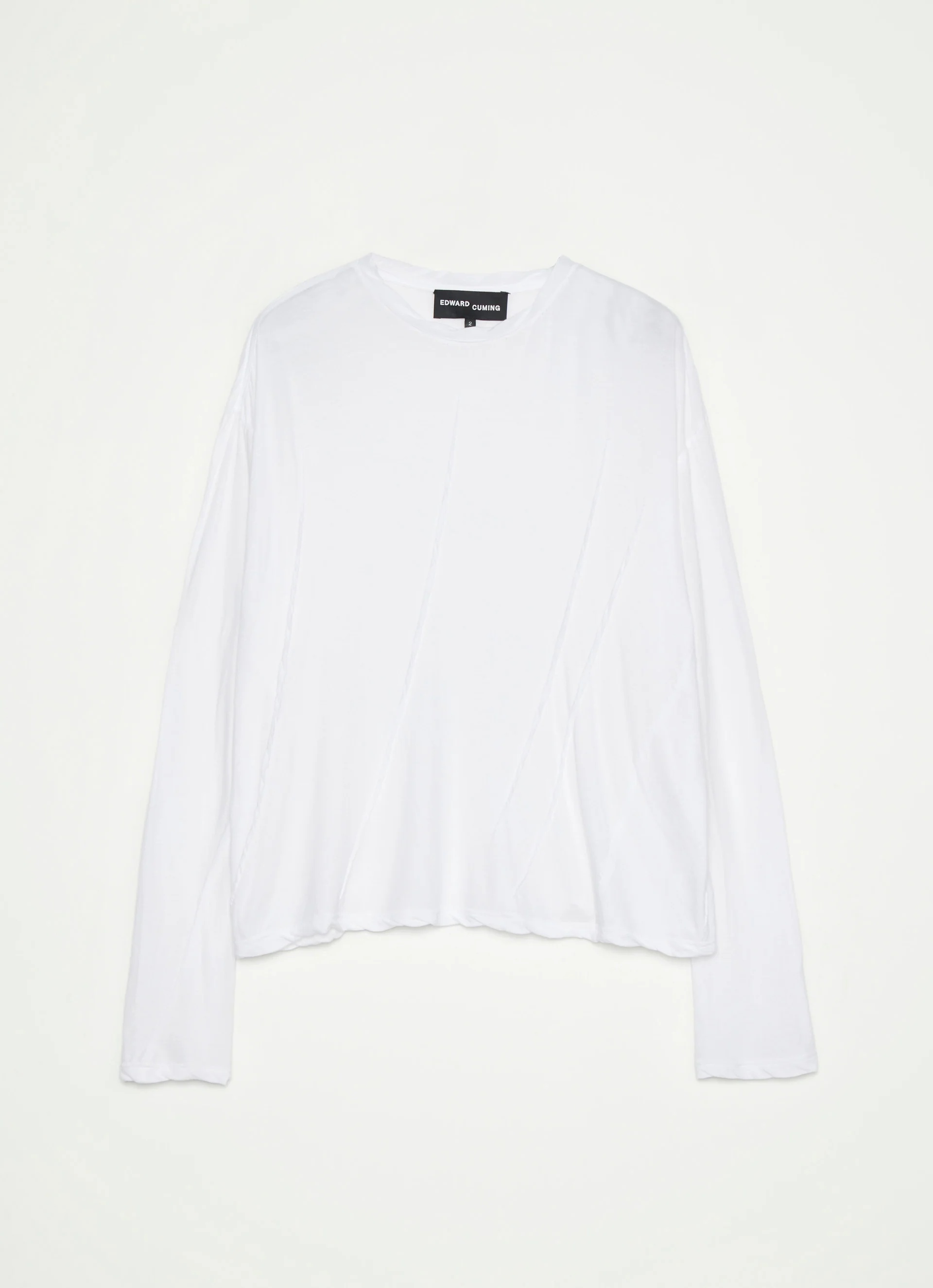 Edward Cuming Warped Dar Long Sleeve Tee White - 2
