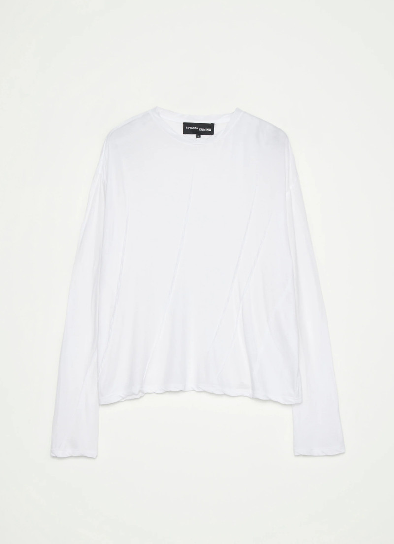 EDWARD CUMING Edward Cuming Warped Dar Long Sleeve Tee White outlook