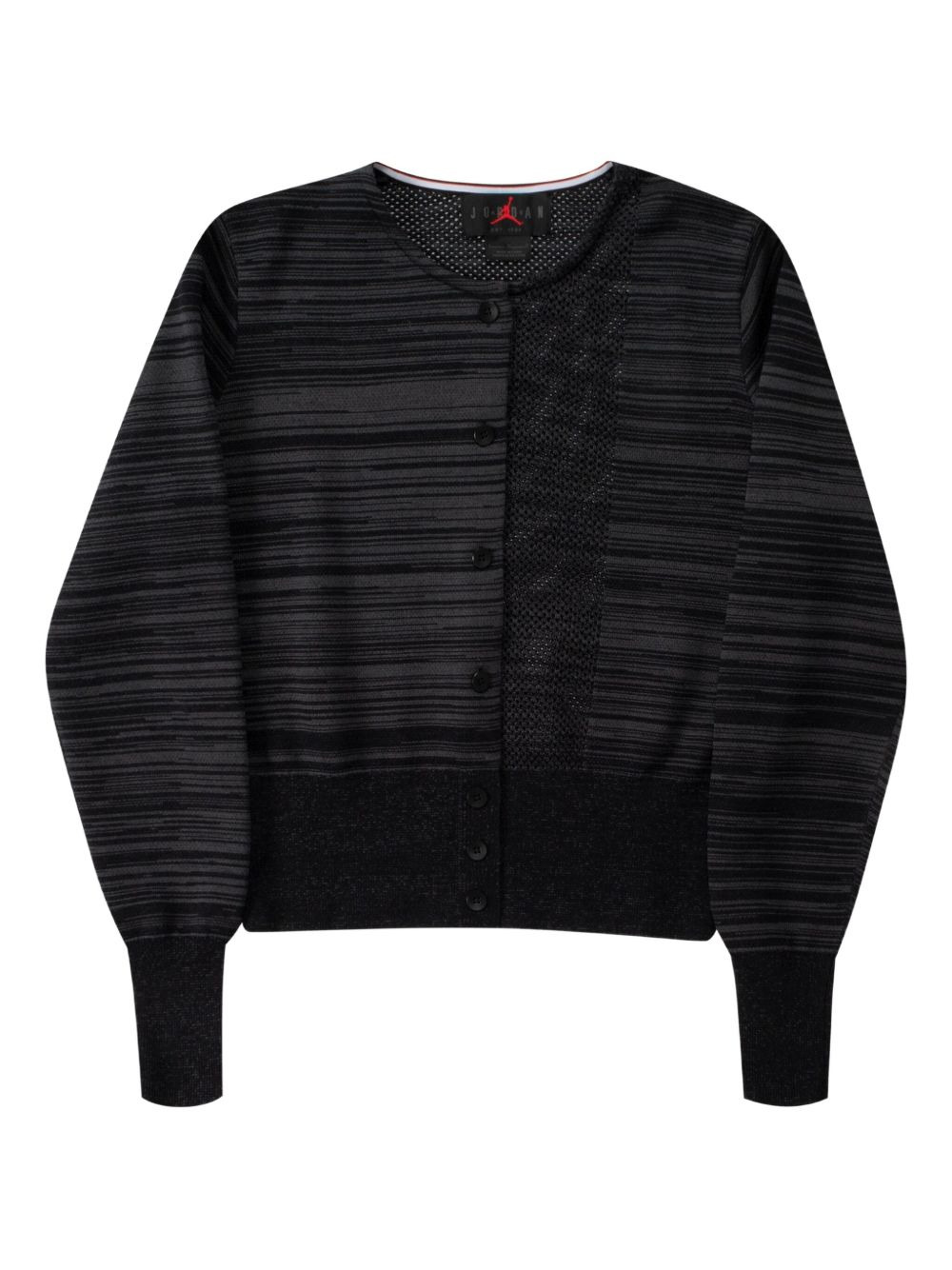 x Téla striped mesh-panel cardigan - 1
