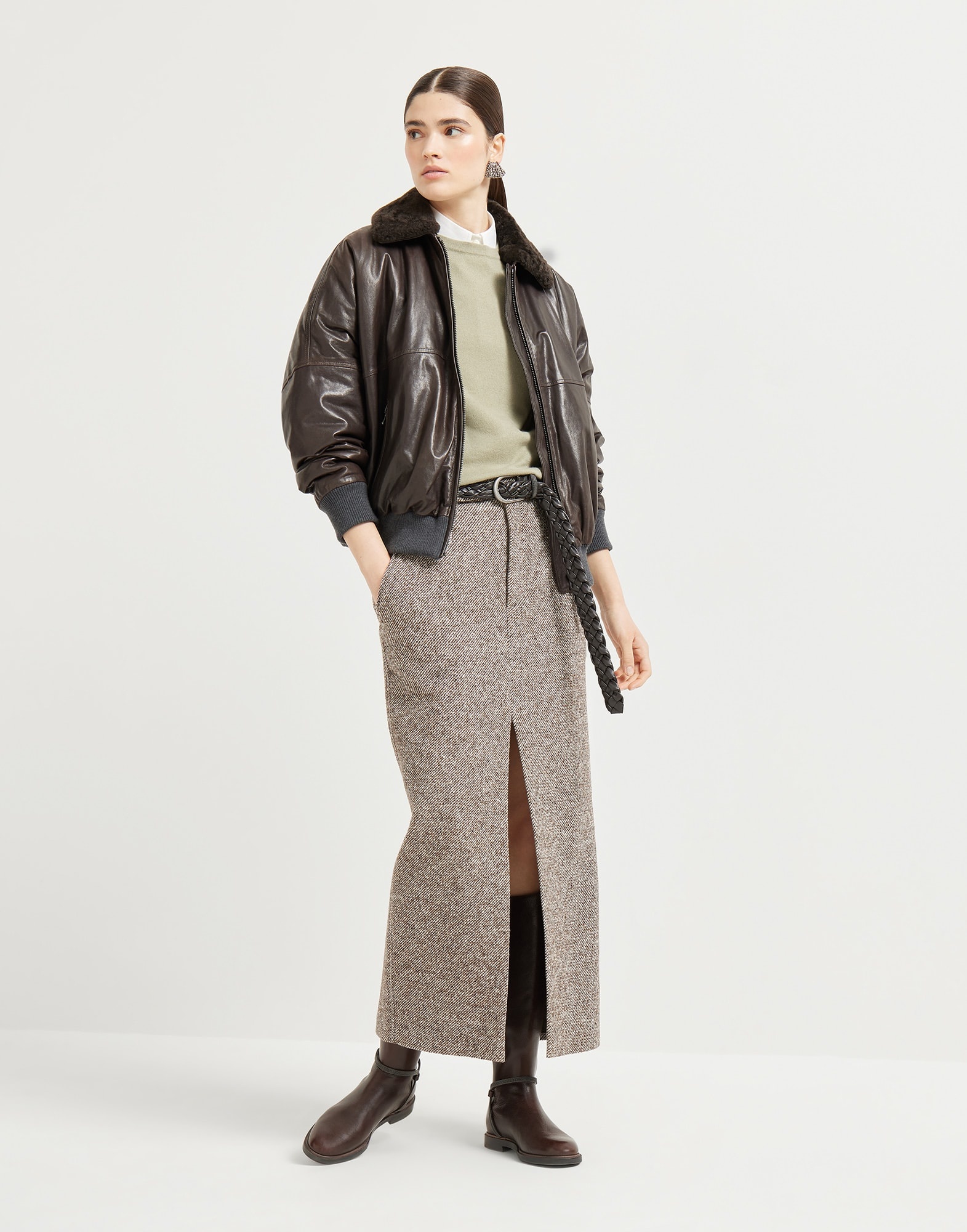 Cashmere sweater with monili - 5