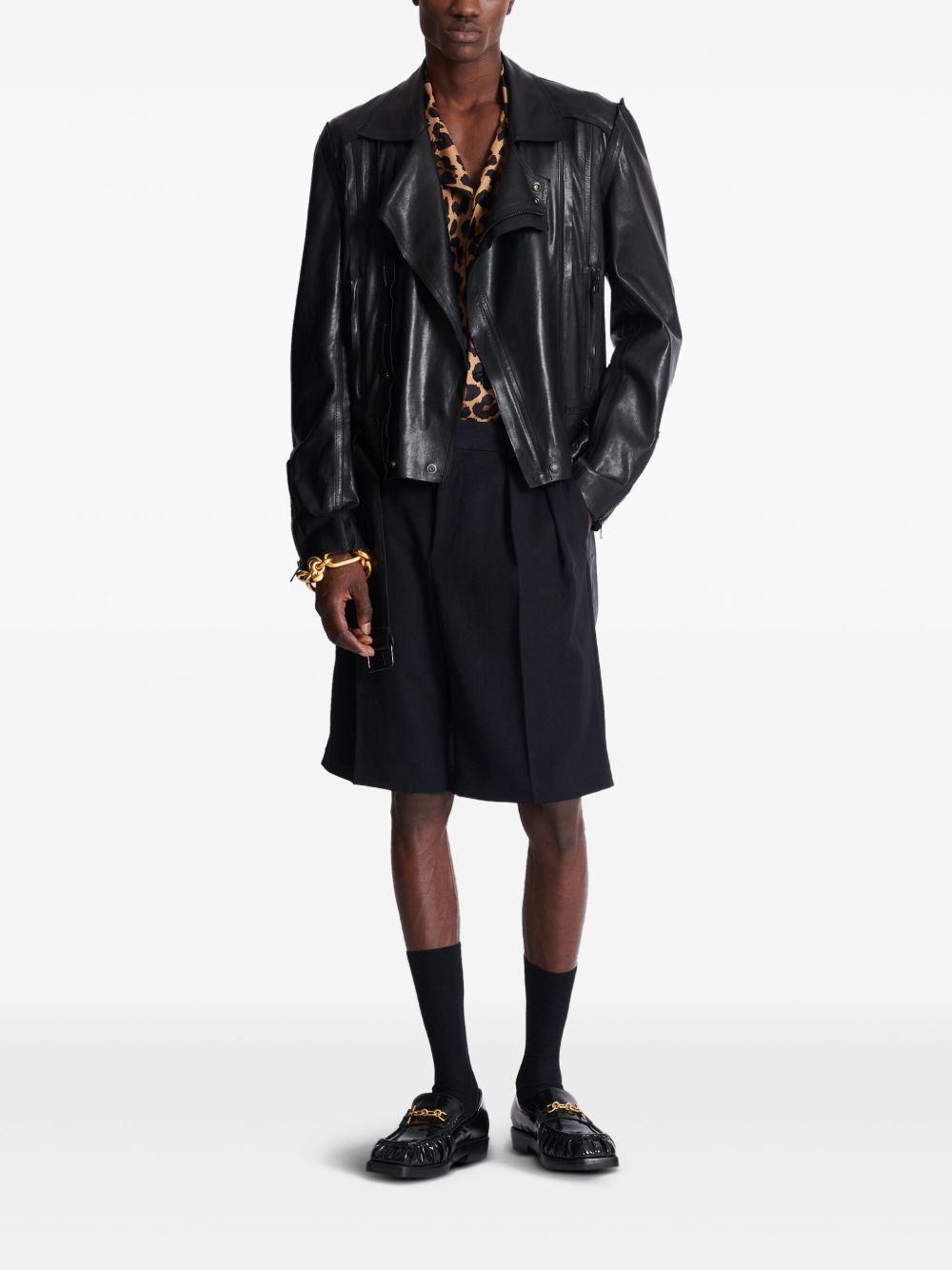leather biker jacket - 2