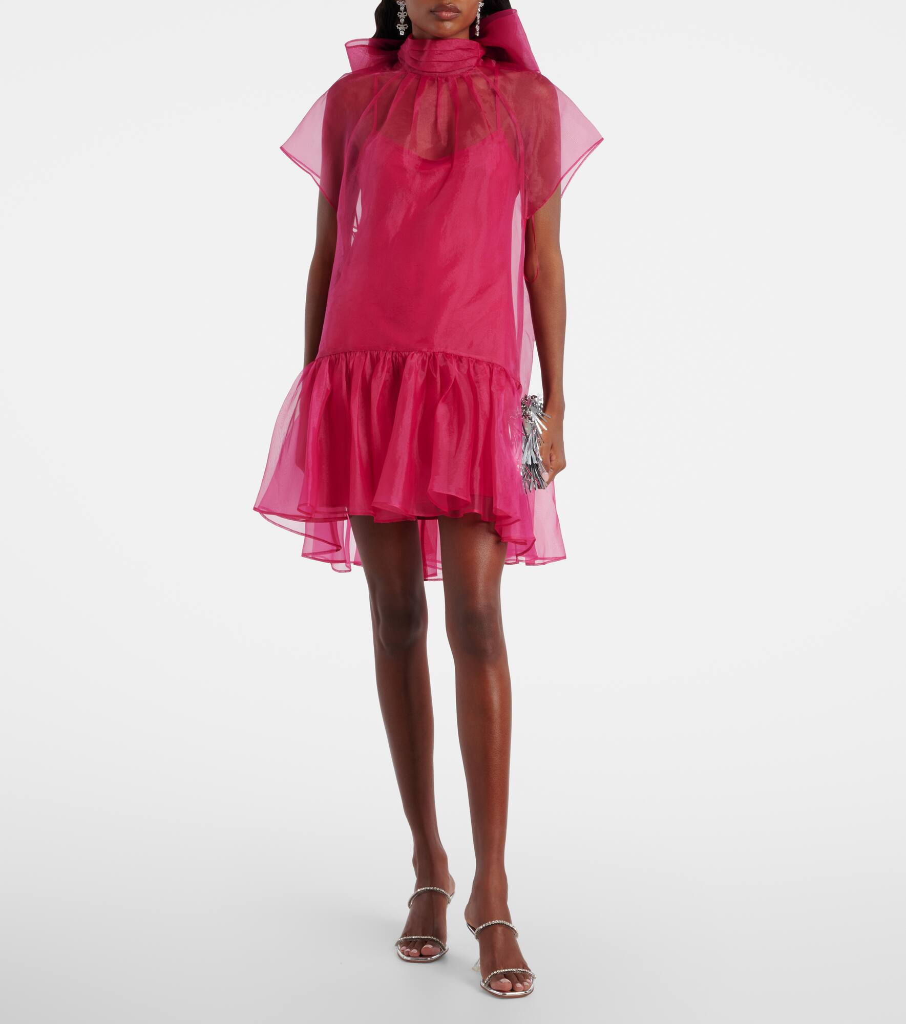 Beaux bow-detail organza minidress - 2