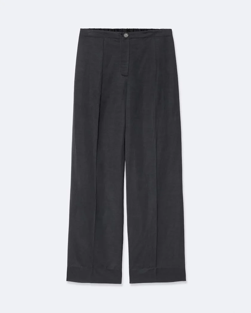 LEONIE MID-RISE SATIN WIDE-LEG PANTS - 1