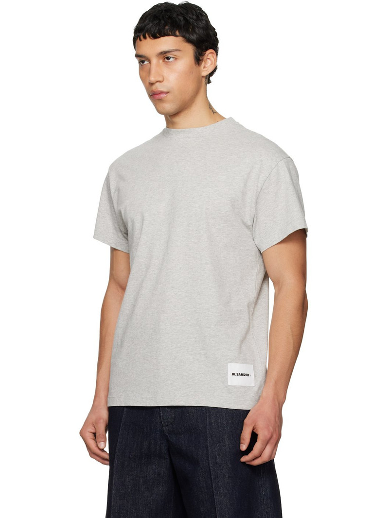Jil Sander Three-Pack Gray Short-Sleeved T-shirts outlook