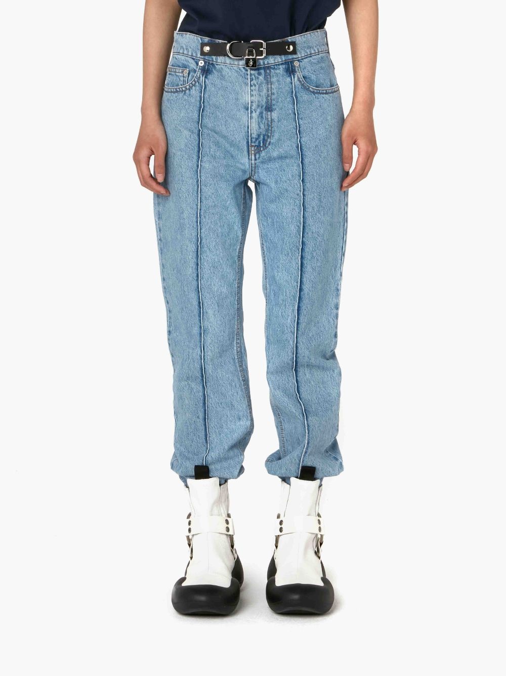 JW Anderson PADLOCK STRAP SLIM FIT DENIM JEANS | REVERSIBLE