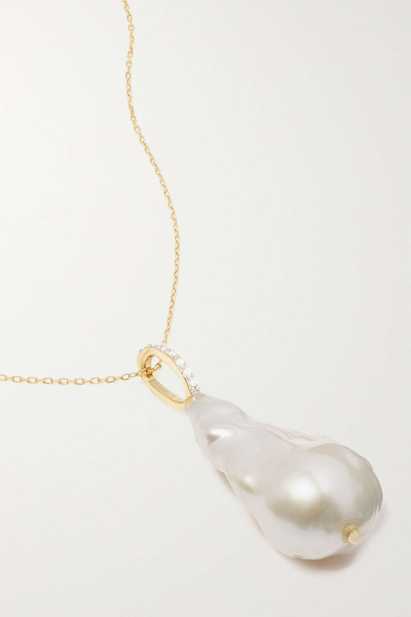 14-karat gold, pearl and diamond necklace - 1