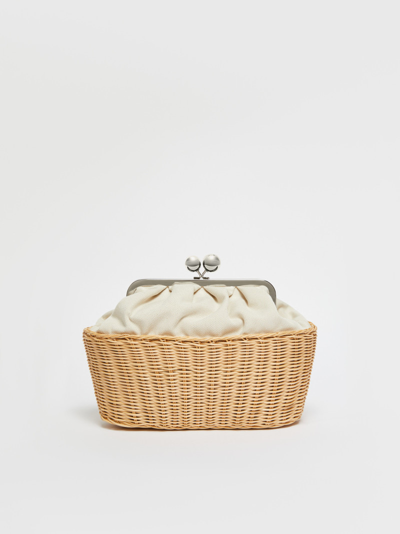 OBLO Medium Pasticcino Bag in canvas and rattan 3
