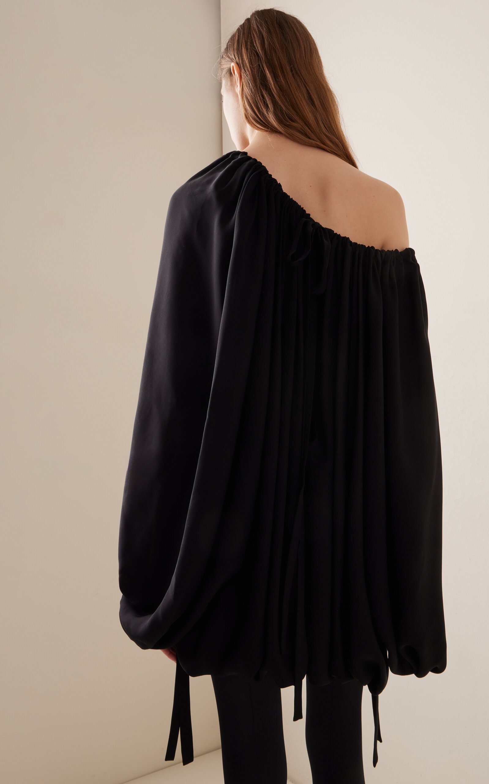 Nash Draped Silk Crepe Top black - 4