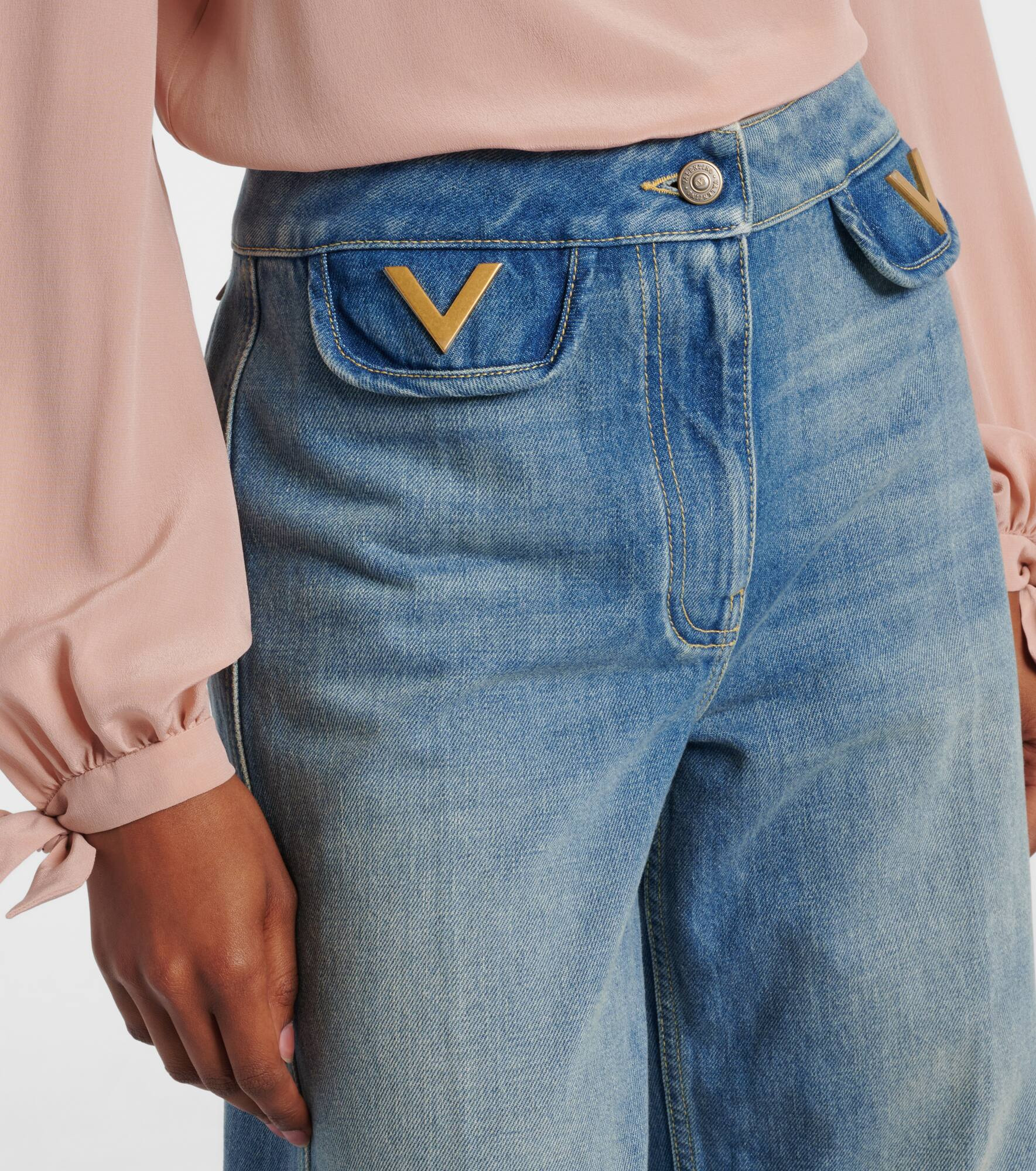 VGold mid-rise wide-leg jeans - 4