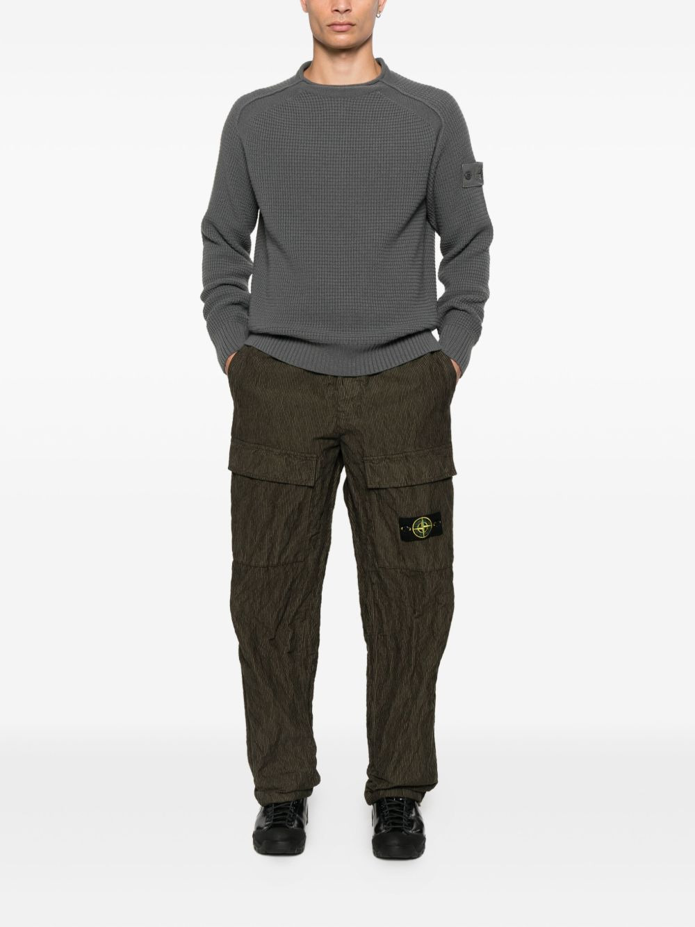 wrinkled corduroy straight-leg trousers - 2
