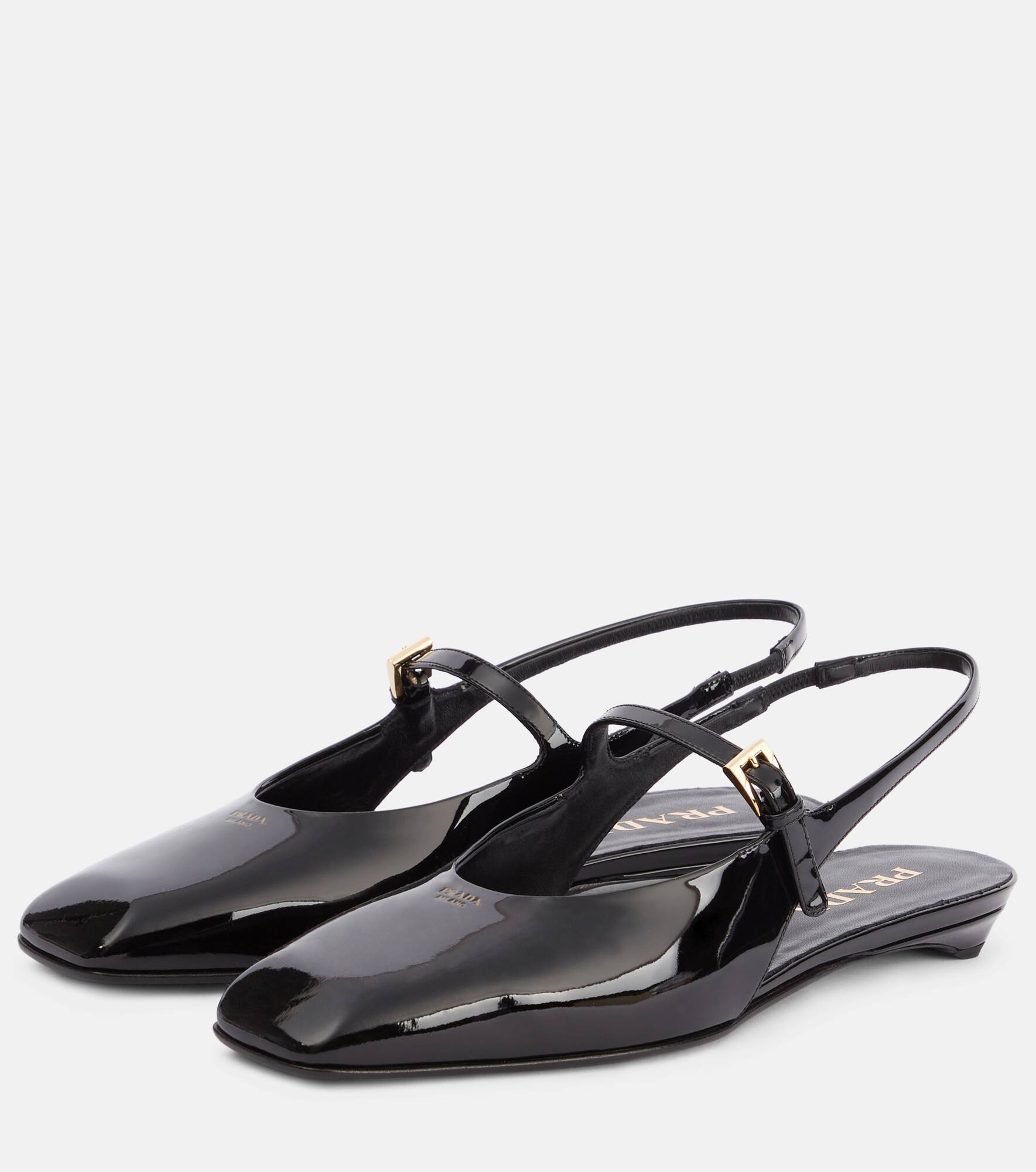 Patent leather slingback flats - 4