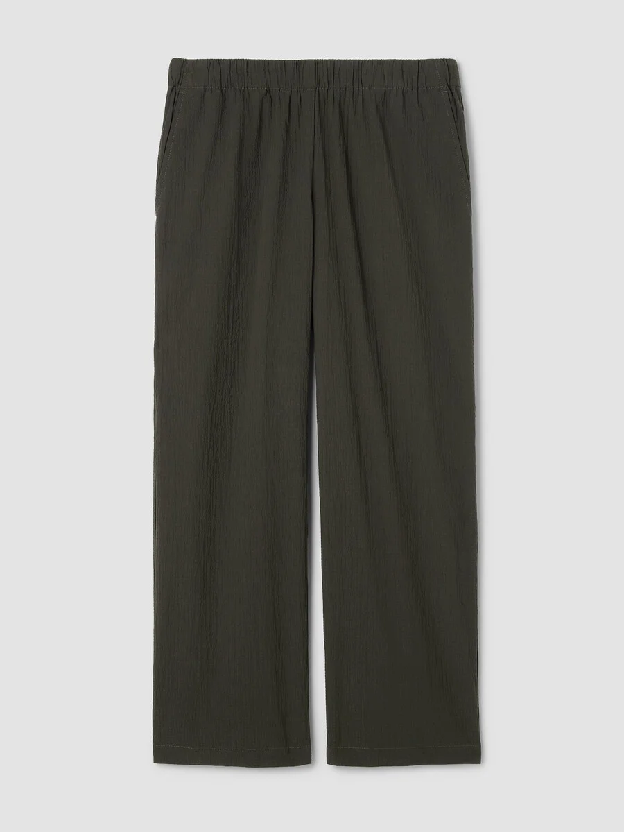 Organic Cotton Pucker Wide-Leg Pant - 1
