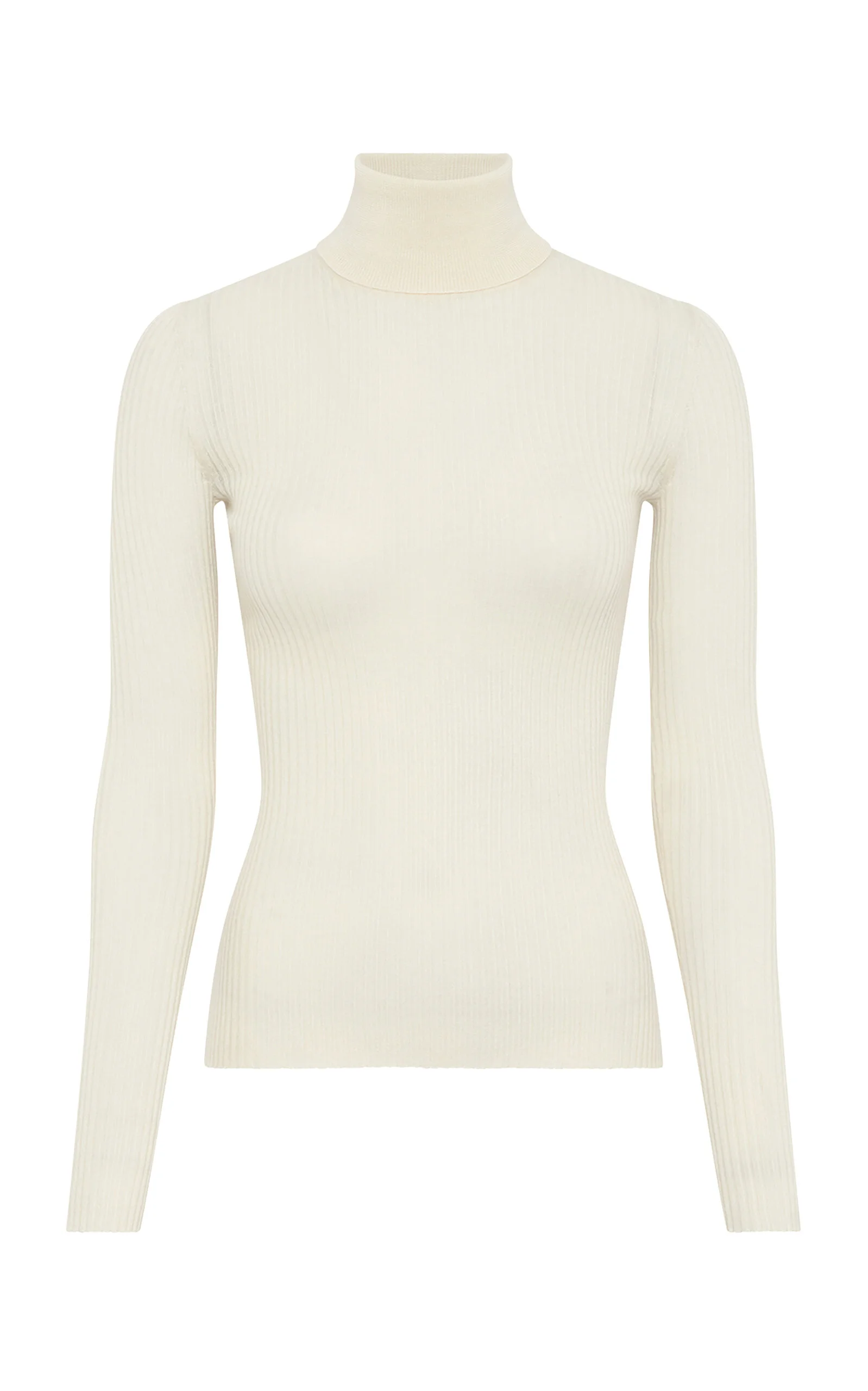 Peppe Turtleneck Wool-Silk Top ivory - 1