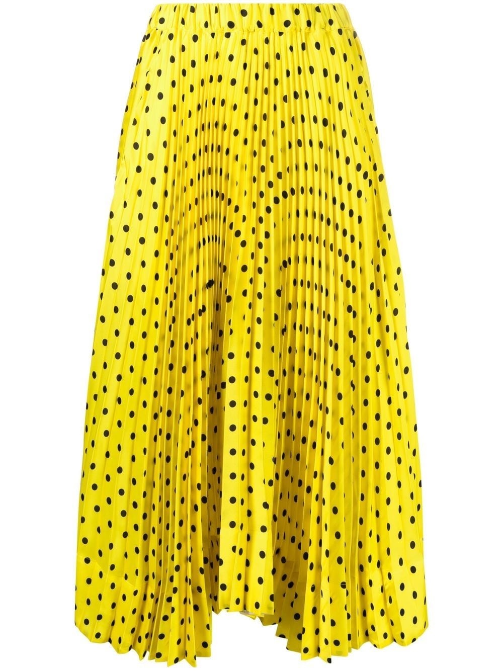 polka-dot print pleated midi skirt - 1