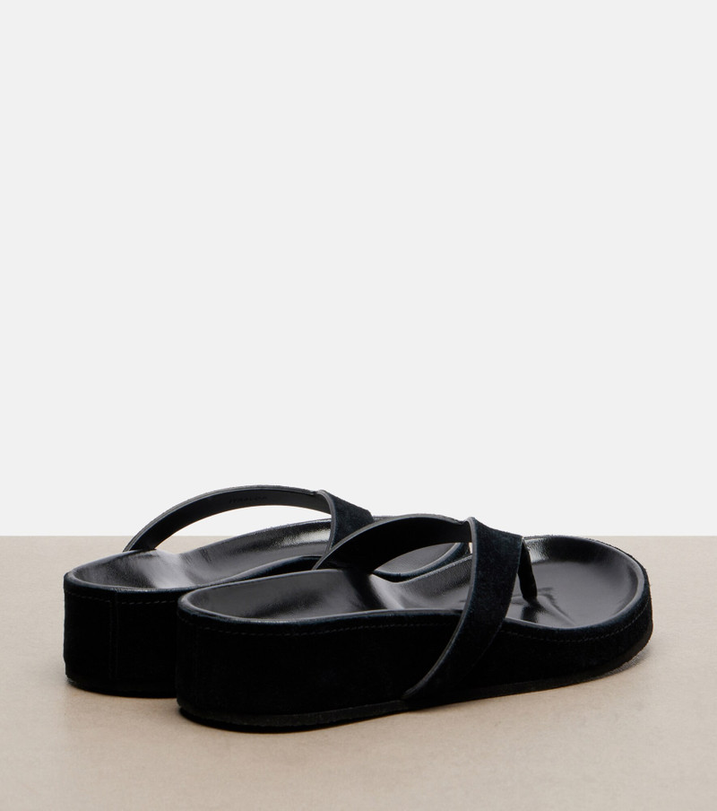 Suede thong sandals 2