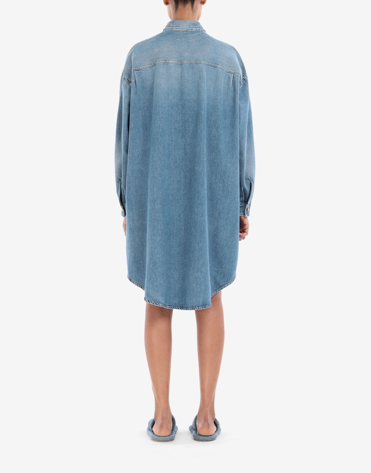 Oversized denim shirt dress - 4