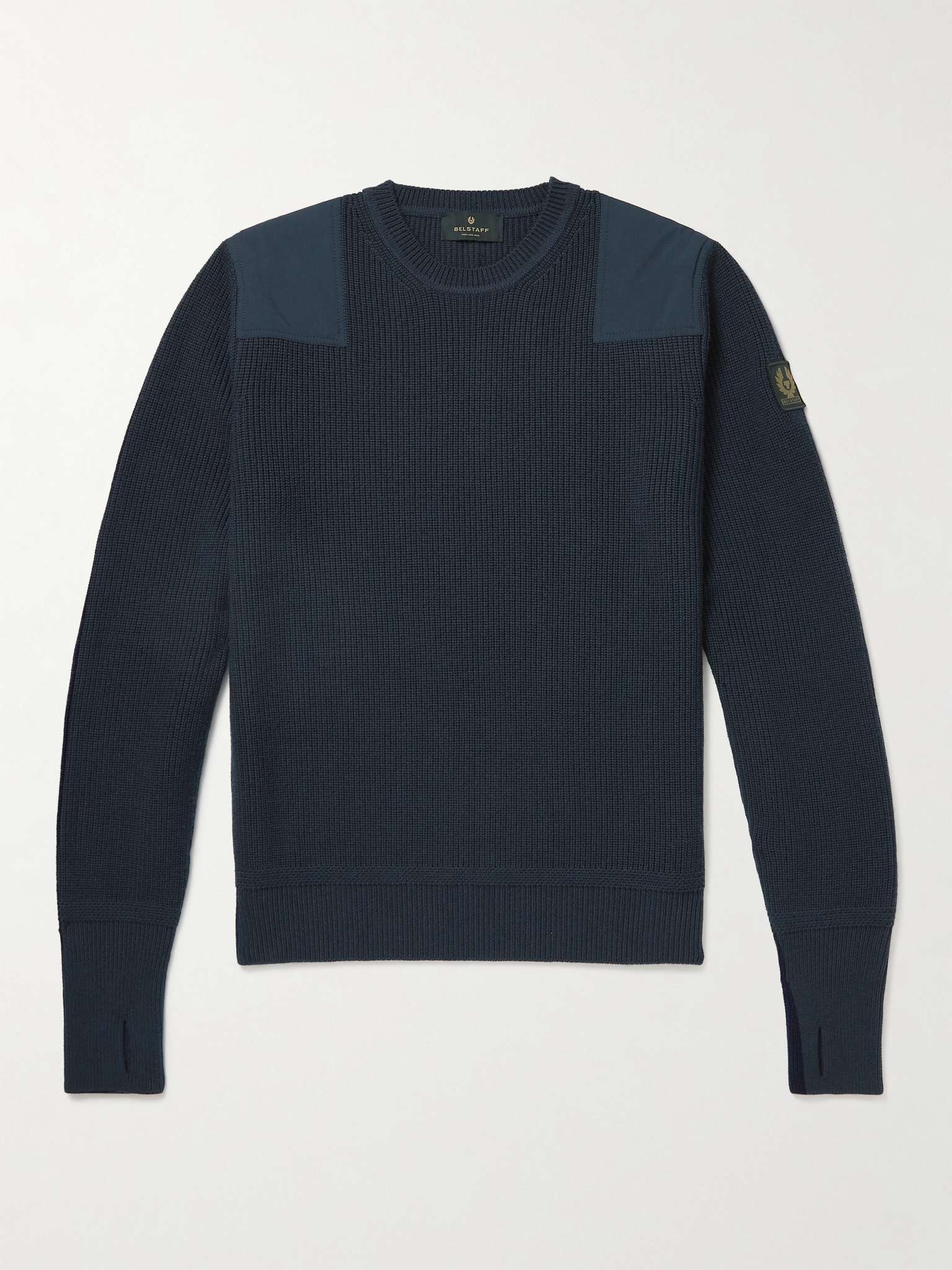 Brigade Shell-Panelled Ribbed Virgin Wool Sweater - 1