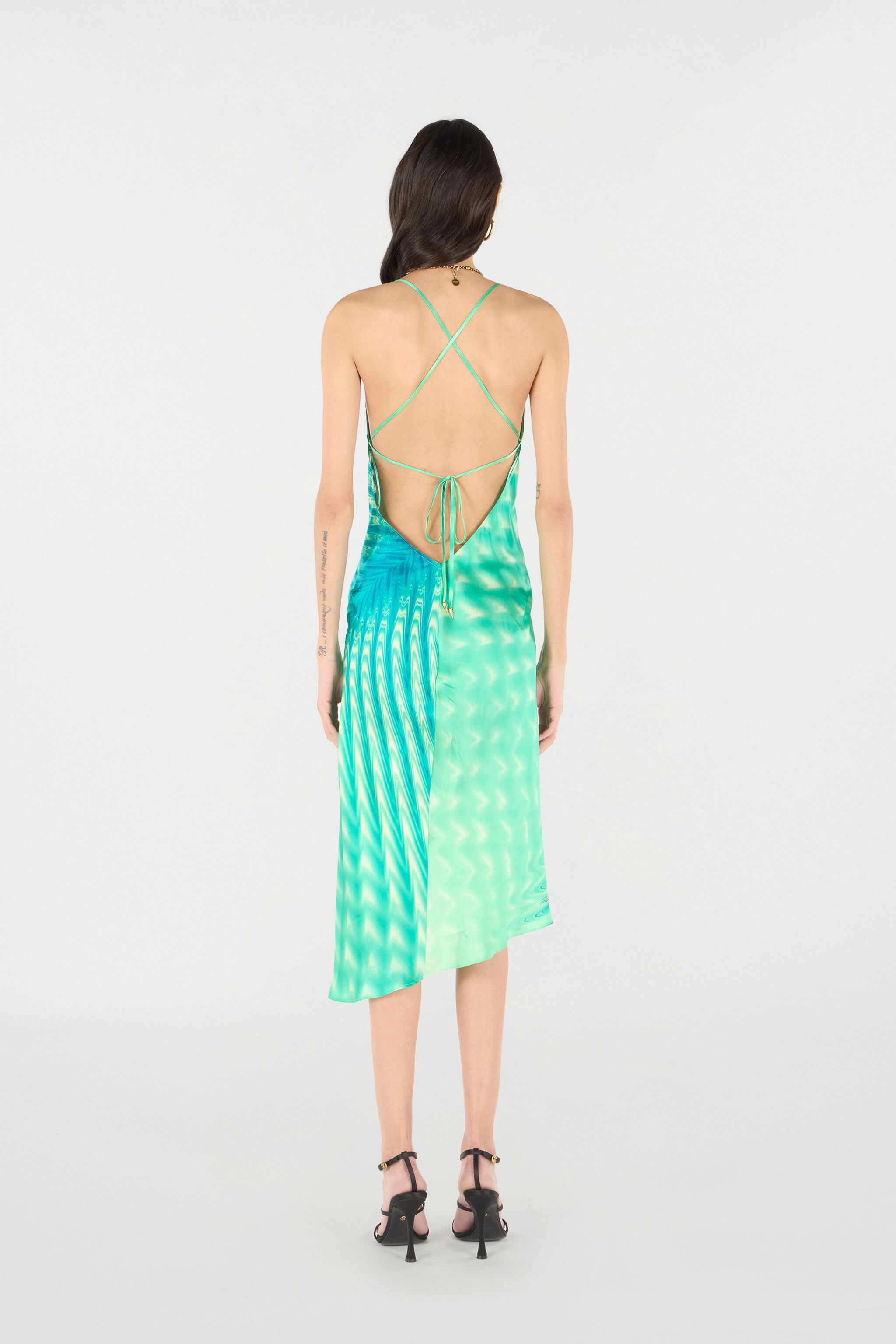 Asymmetric Dress With All-Over Print - 4