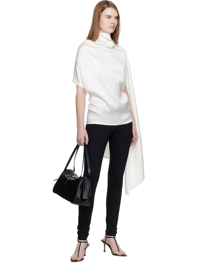 MAGDA BUTRYM White Silk Asymmetric Scarf Blouse outlook
