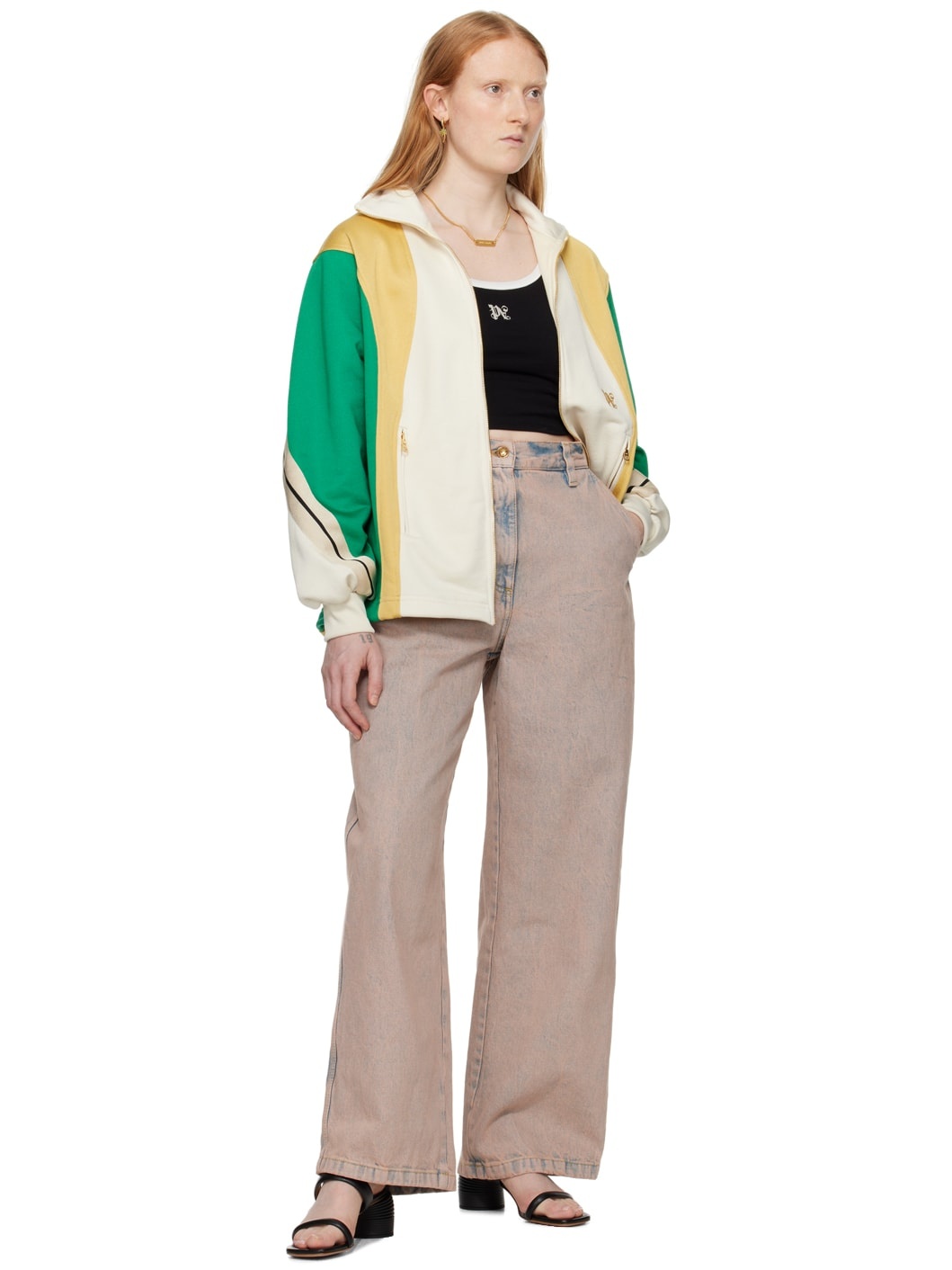 Off-White & Green Monogram Track Jacket - 4