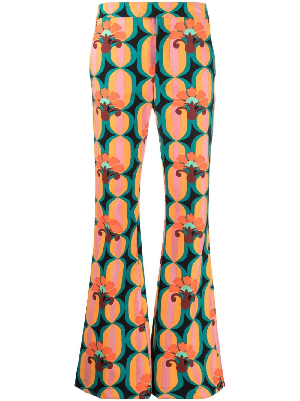 Saturday Night graphic-print flared trousers - 1